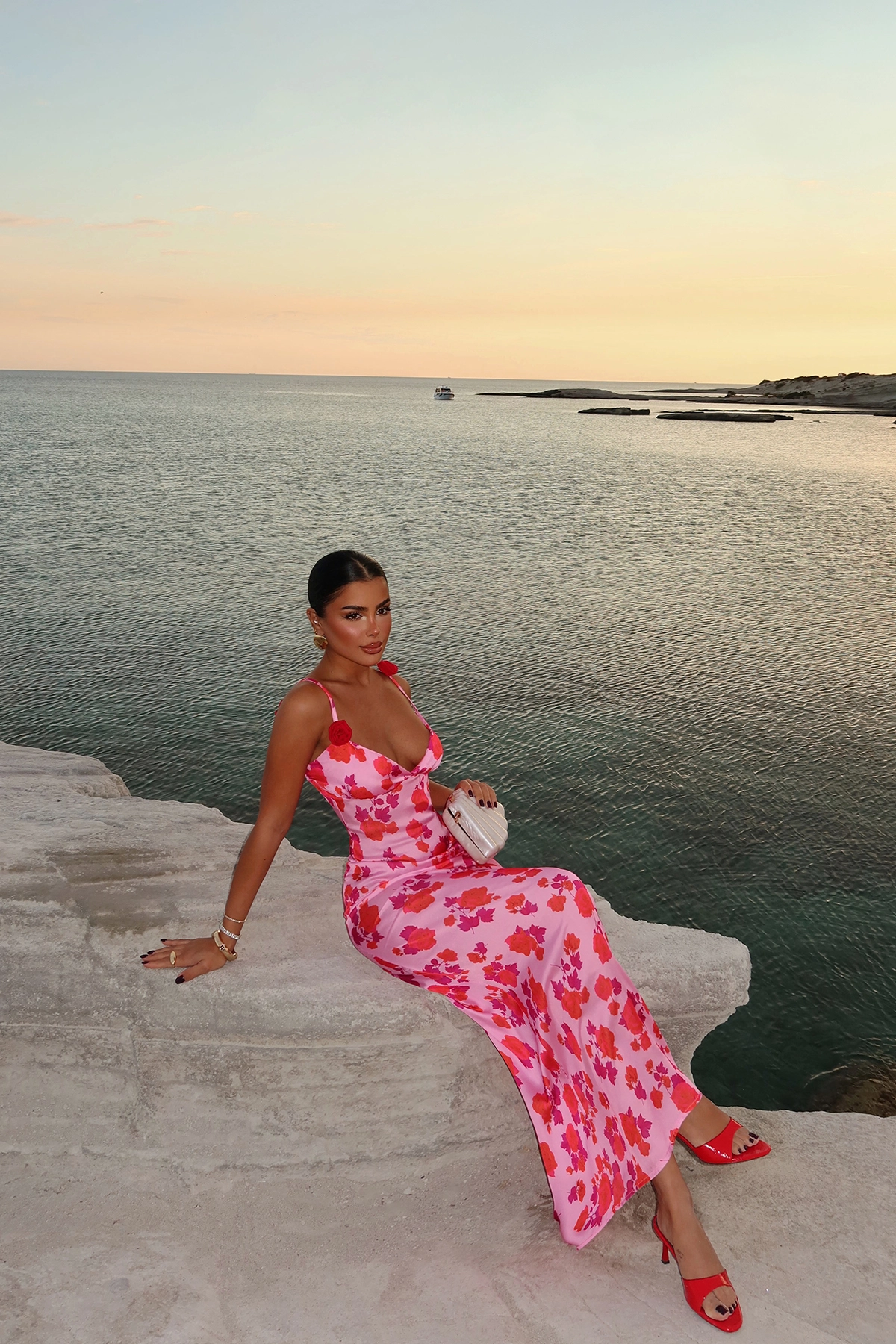 Rose Detailed Strap Dress - Brand: EYYO ATELIER - Women & Kids, Baby Clothes Wholesale - TheBS Women