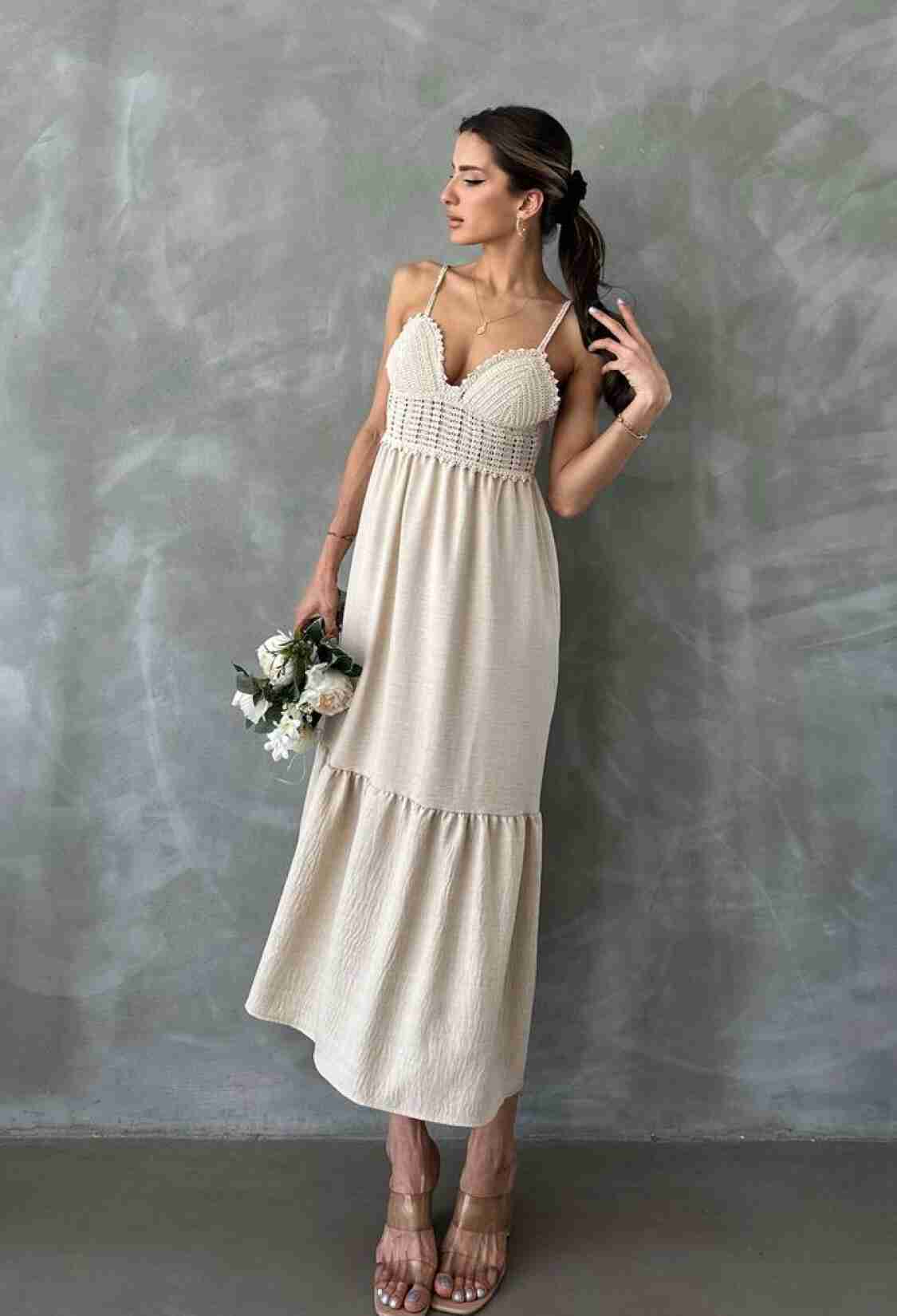 Strappy V-Neck Full-Length Dress - Brand: Topshow - Women & Kids, Baby Clothes Wholesale - TheBS Women