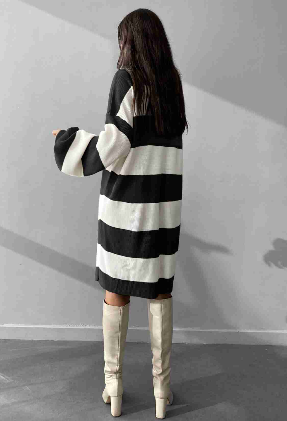 Striped Balloon Sleeve Dress - Brand: My Fashion - Women & Kids, Baby Clothes Wholesale - TheBS Women