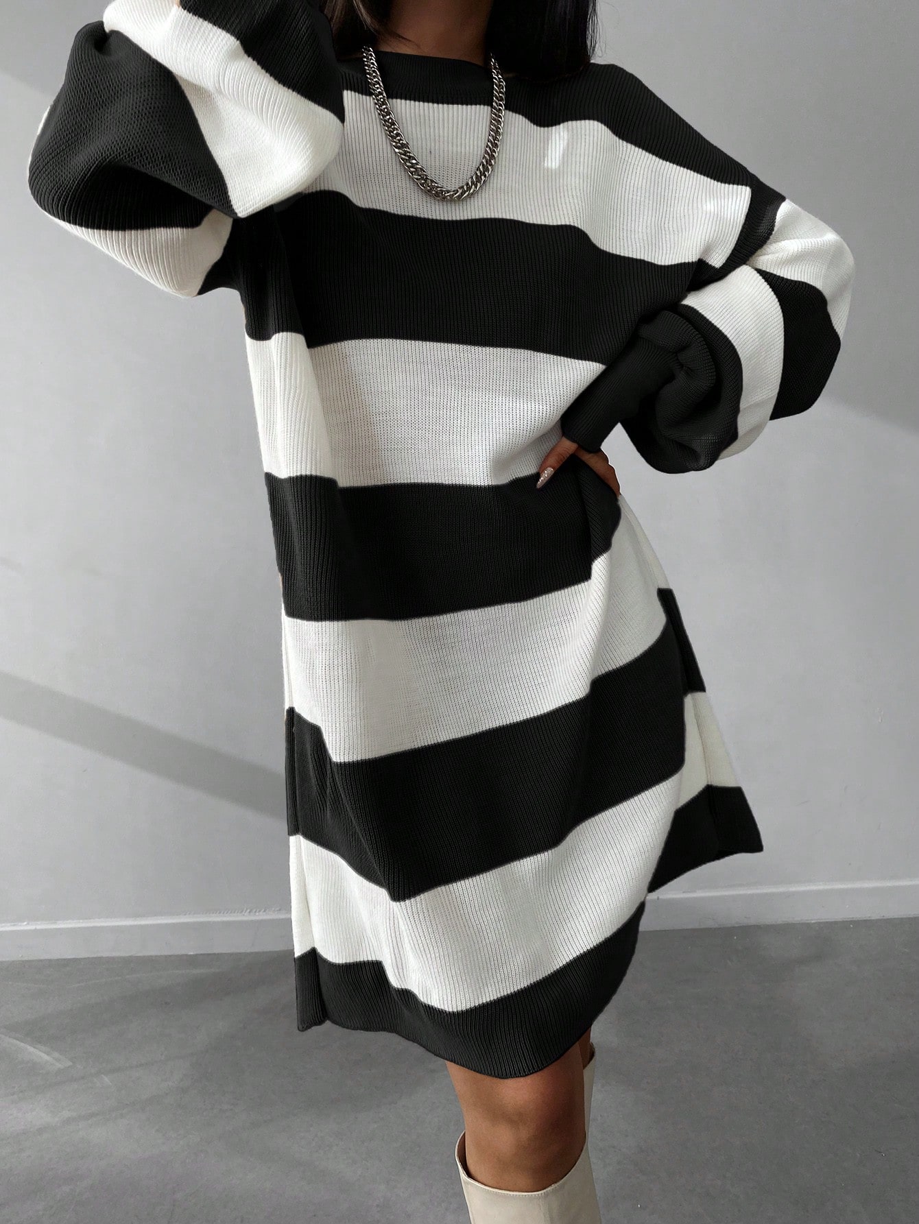 Striped Balloon Sleeve Dress – Brand: My Fashion – Women & Kids, Baby Clothes Wholesale – TheBS Women