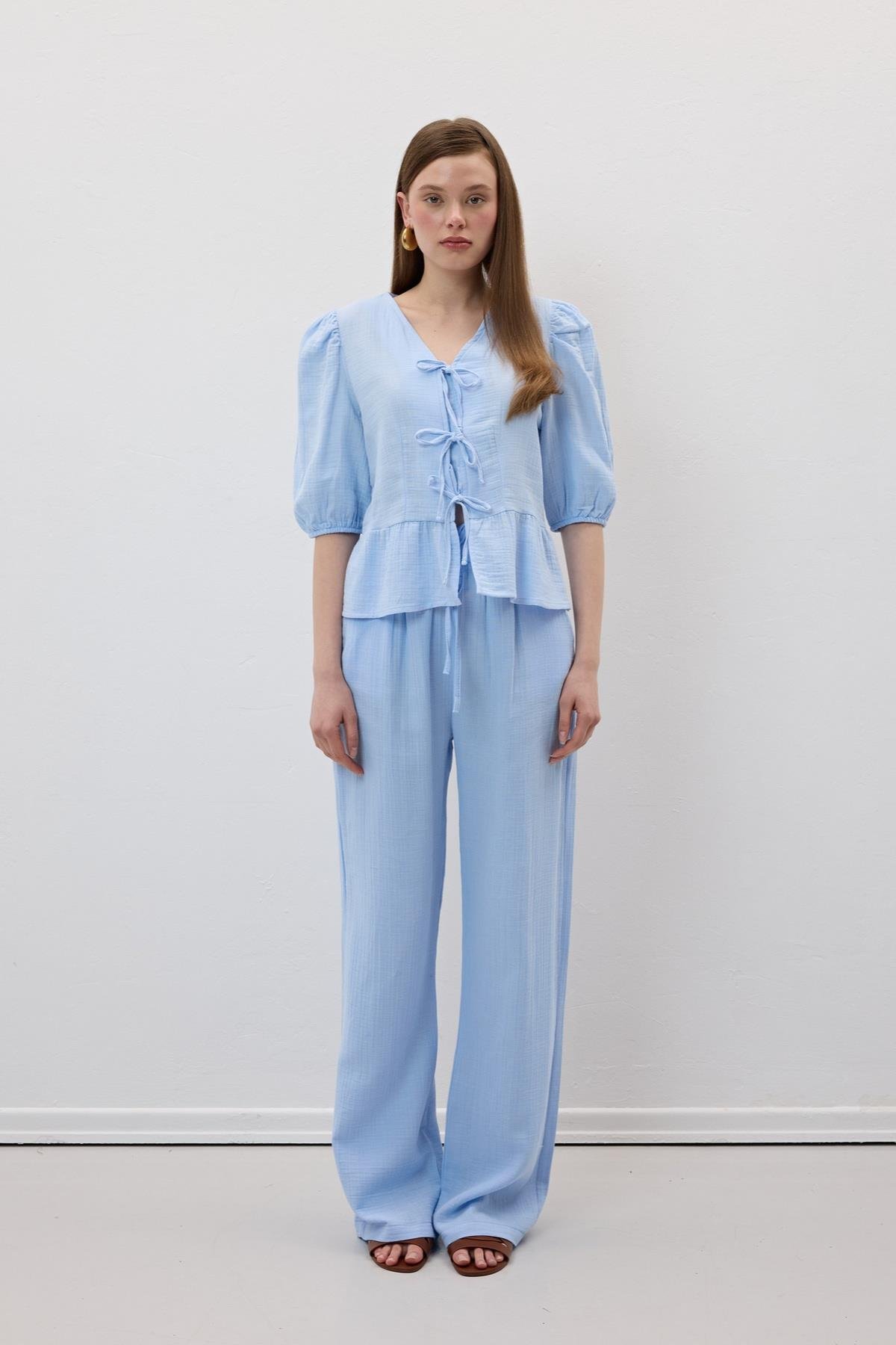 Elastic Waist Mueslin Pants - Brand: Levure - Women & Kids, Baby Clothes Wholesale - TheBS Women