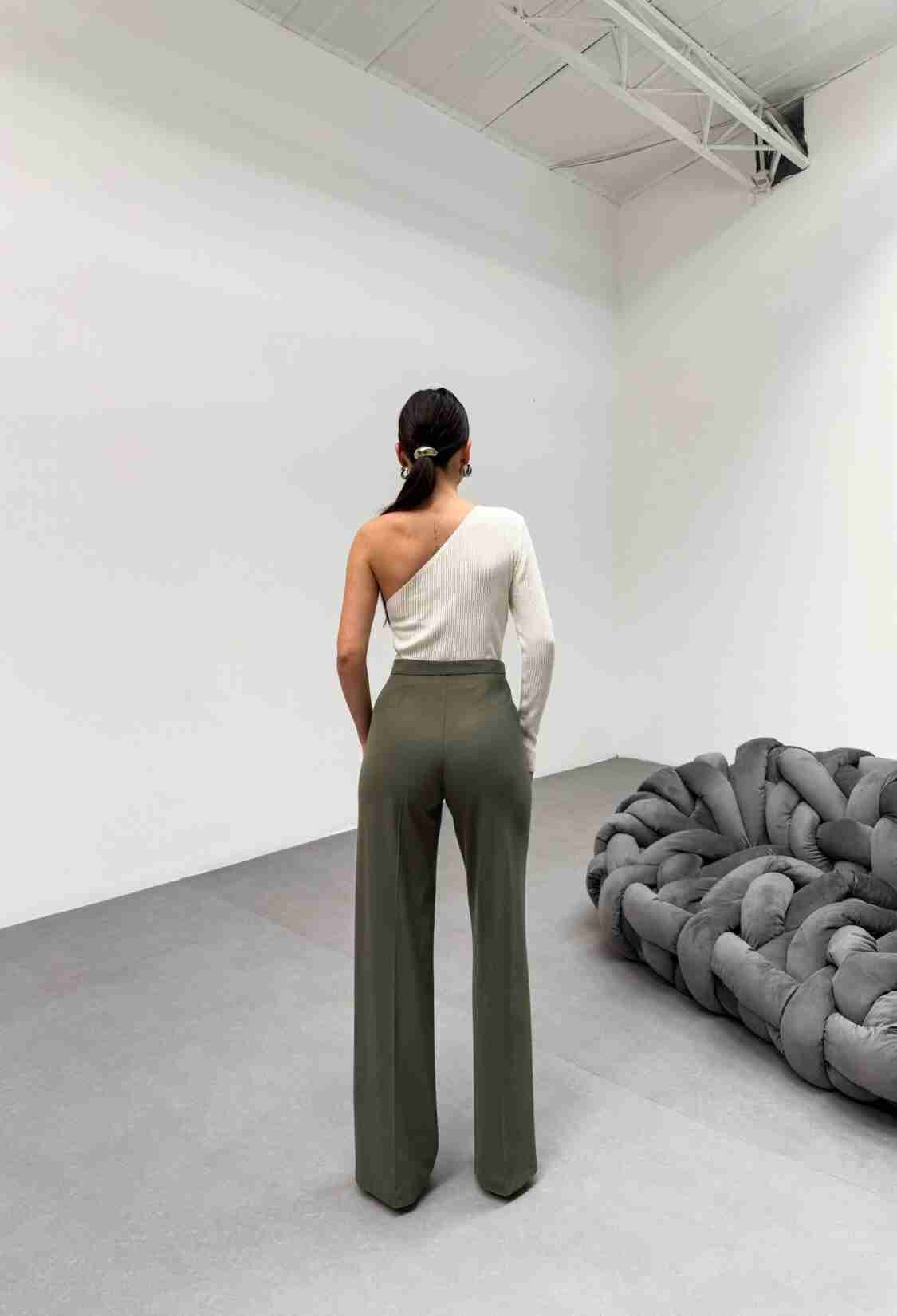 230 Gr Poly Viscose Lycra Metal Button Palazzo Trousers - Brand: Ouz Fashion - Women & Kids, Baby Clothes Wholesale - TheBS Women
