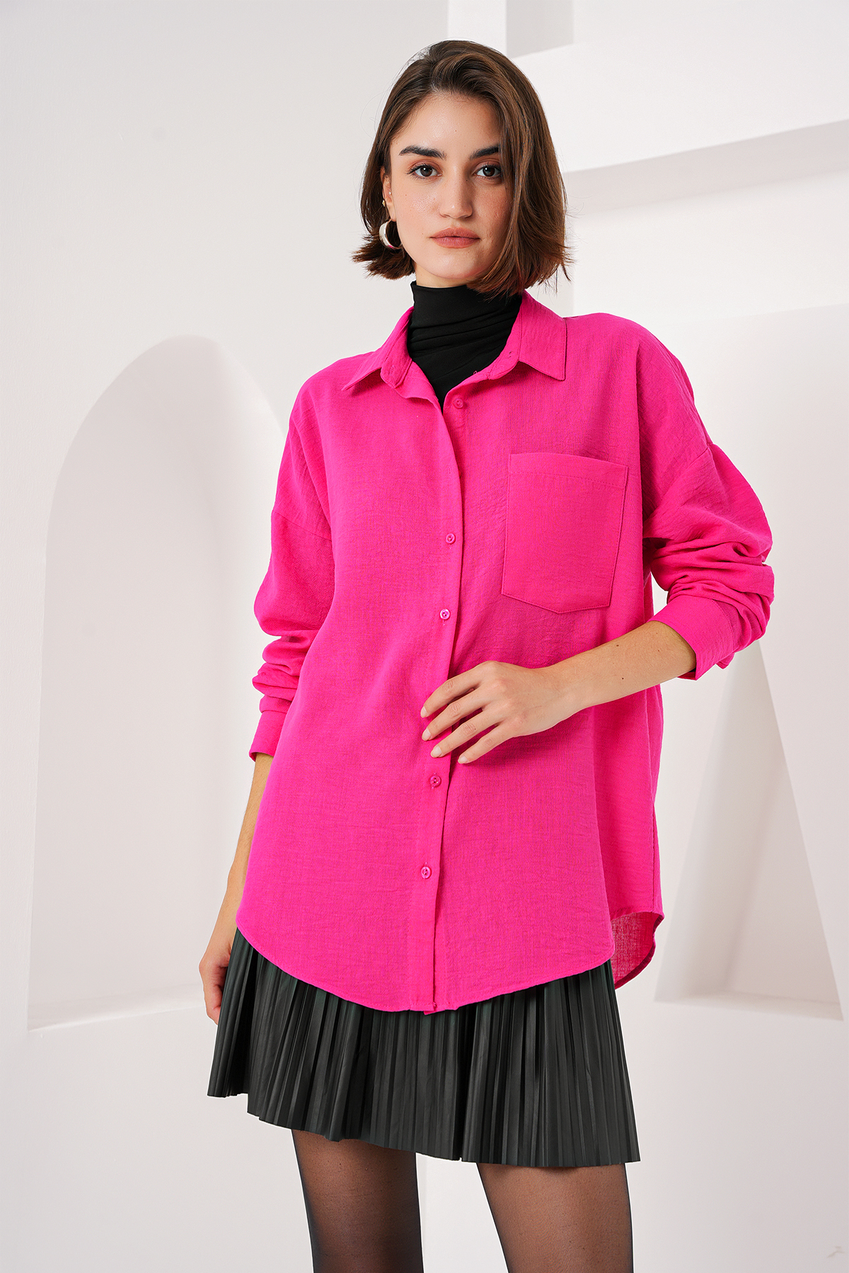 Single Pocket Oversize Shirt – Brand: Bigdart – Women & Kids, Baby Clothes Wholesale – TheBS Women