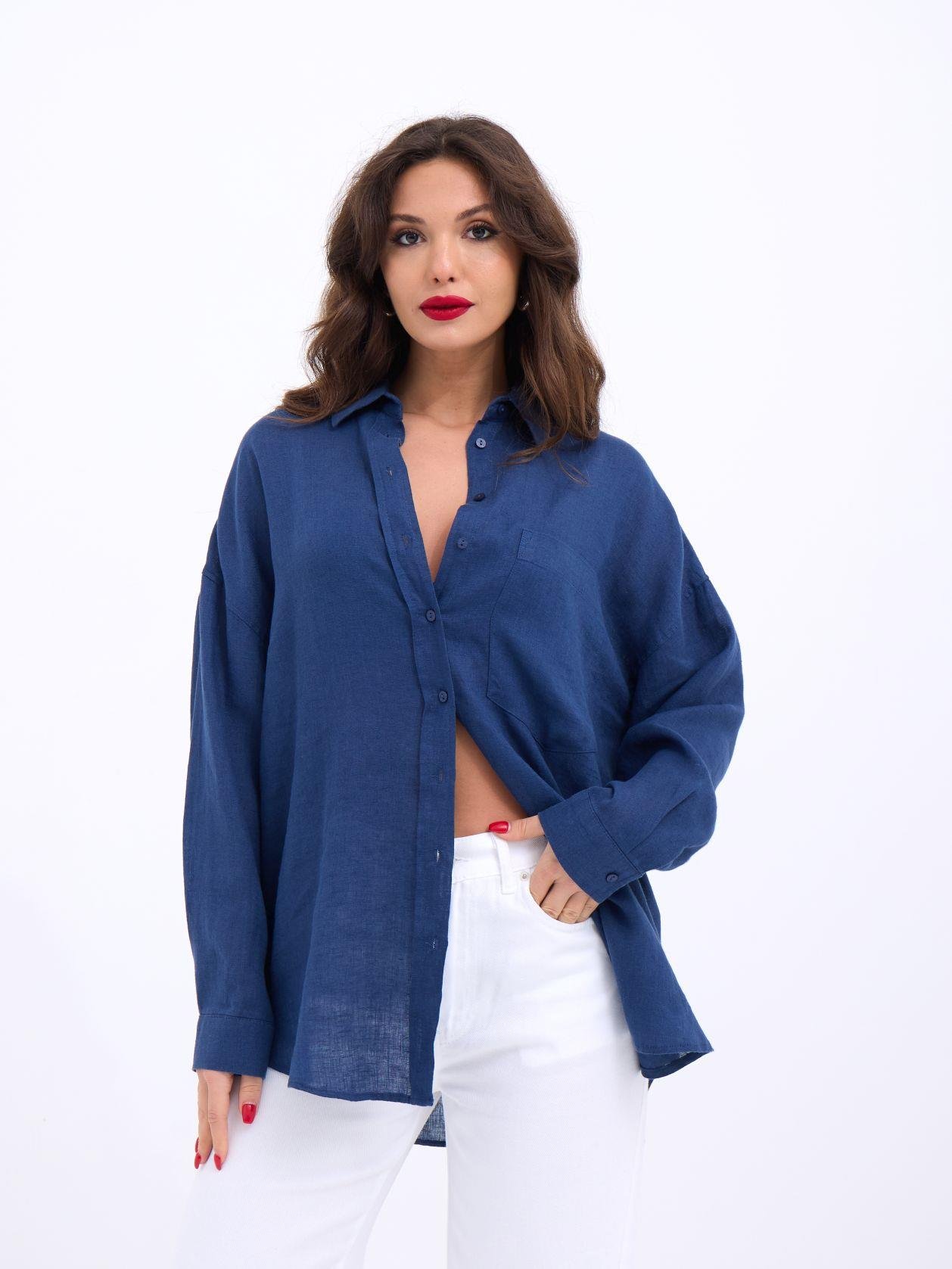 Shirt - Navy - Brand: Fame - Women & Kids, Baby Clothes Wholesale - TheBS Women