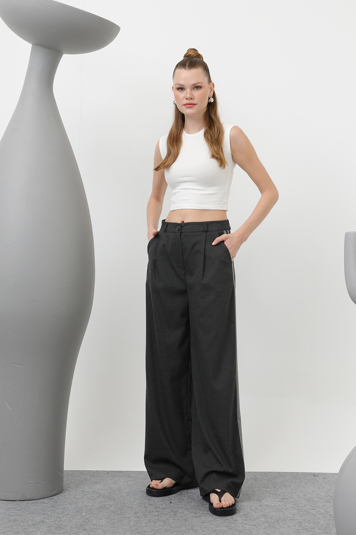 Pleated Trousers With Garnish - Brand: SOUL - Women & Kids, Baby Clothes Wholesale - TheBS Women