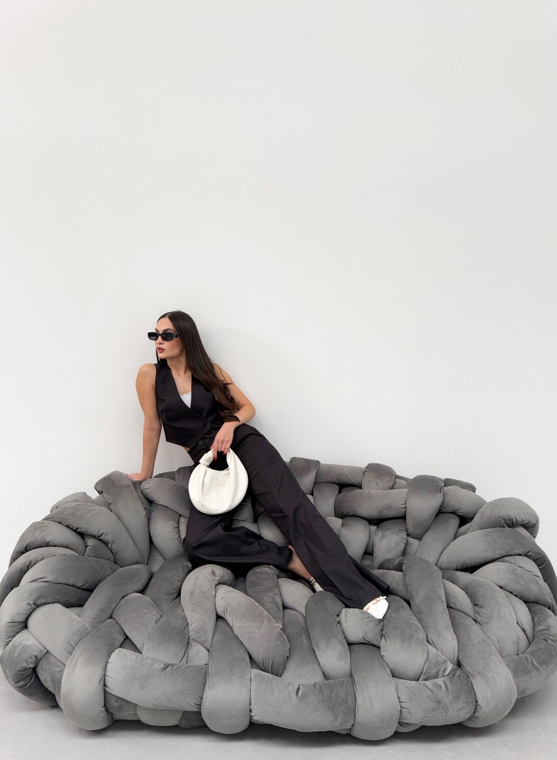 Linen Double-Breasted Collar One-Button Vest Pants Set - Brand: Ouz Fashion - Women & Kids, Baby Clothes Wholesale - TheBS Women