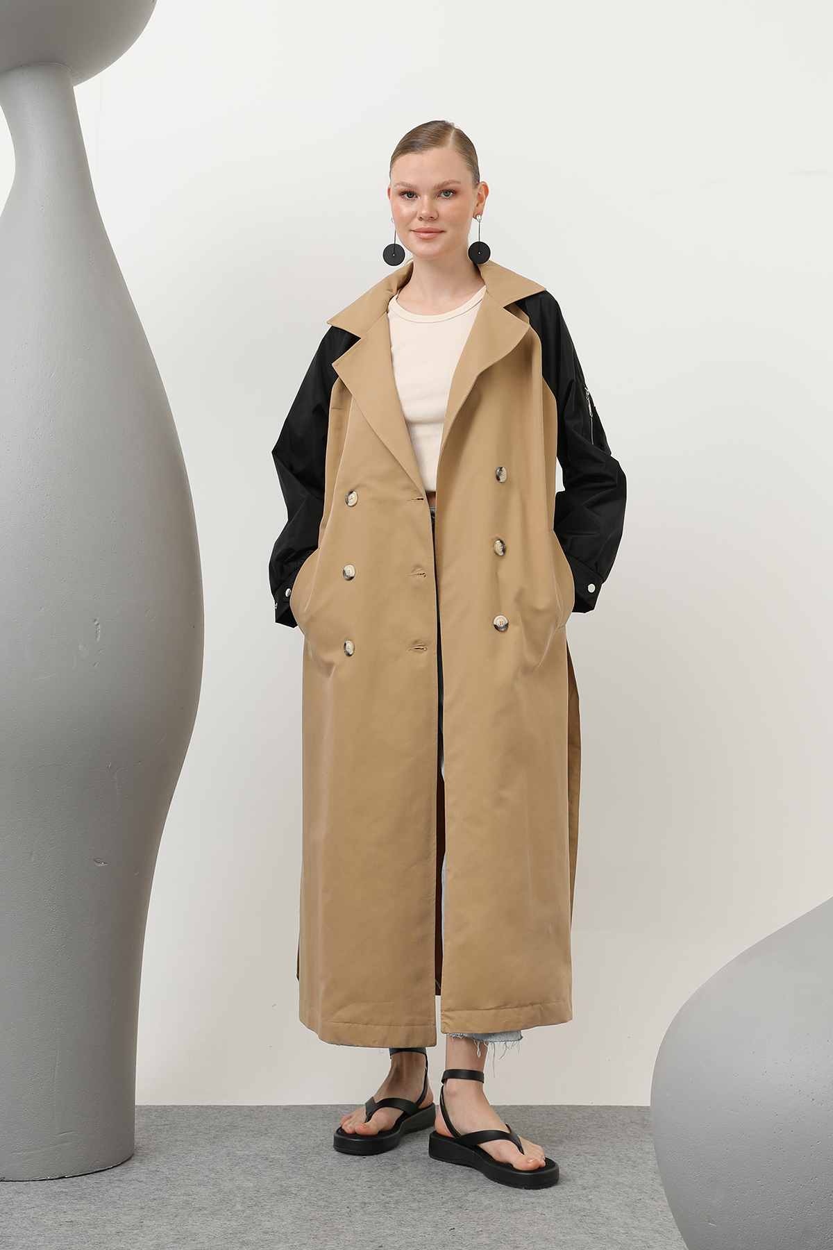 Women's Sleeve Zipper Detailed Trench - Brand: SOUL - Women & Kids, Baby Clothes Wholesale - TheBS Women