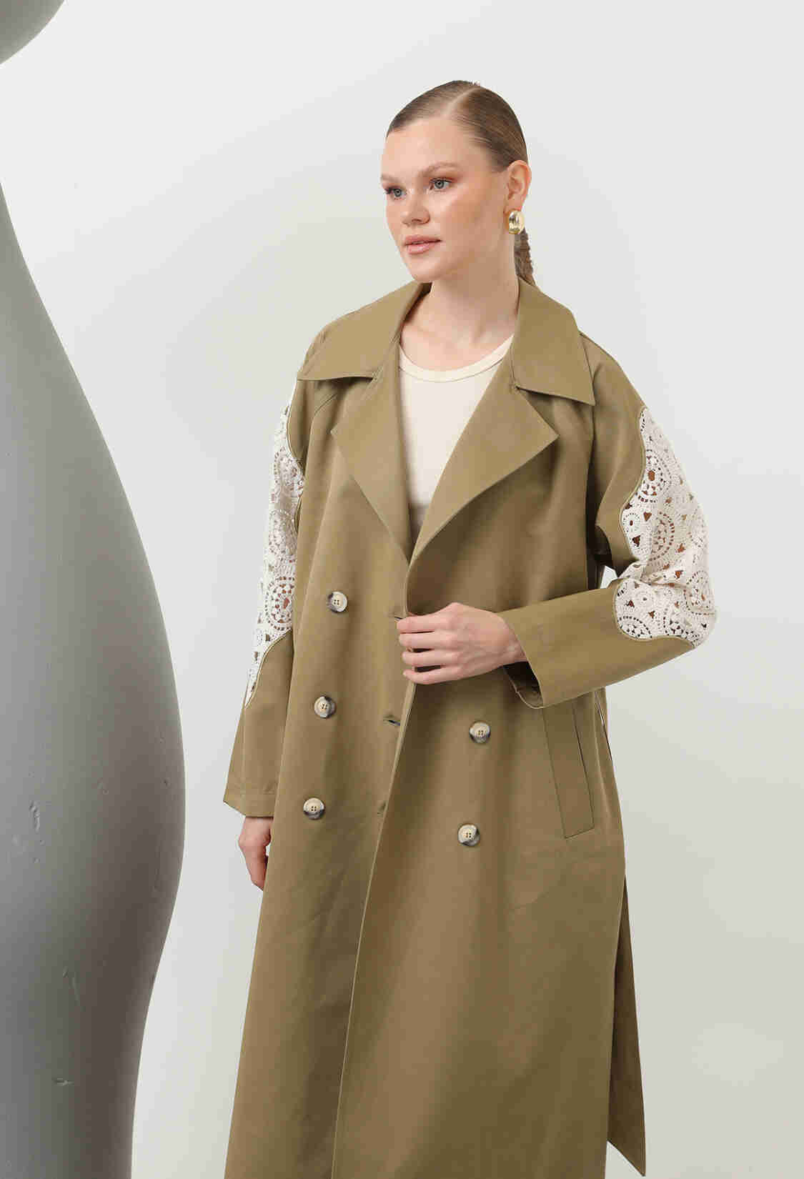 Lace Detailed Trench Coat - Brand: SOUL - Women & Kids, Baby Clothes Wholesale - TheBS Women