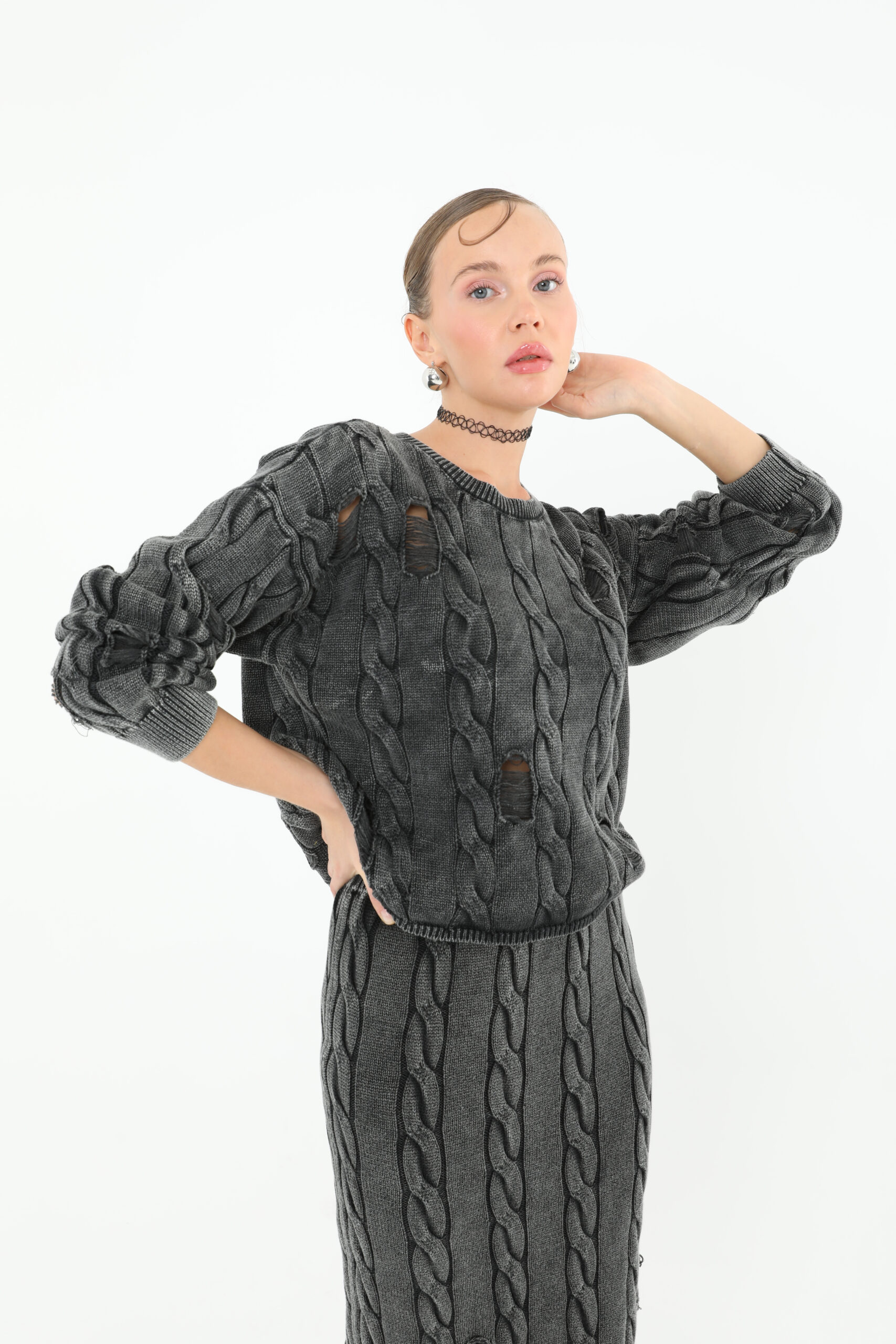 Knitwear Long Sleeve Sweater - Anthracite - Brand: SOUL - Women & Kids, Baby Clothes Wholesale - TheBS Women