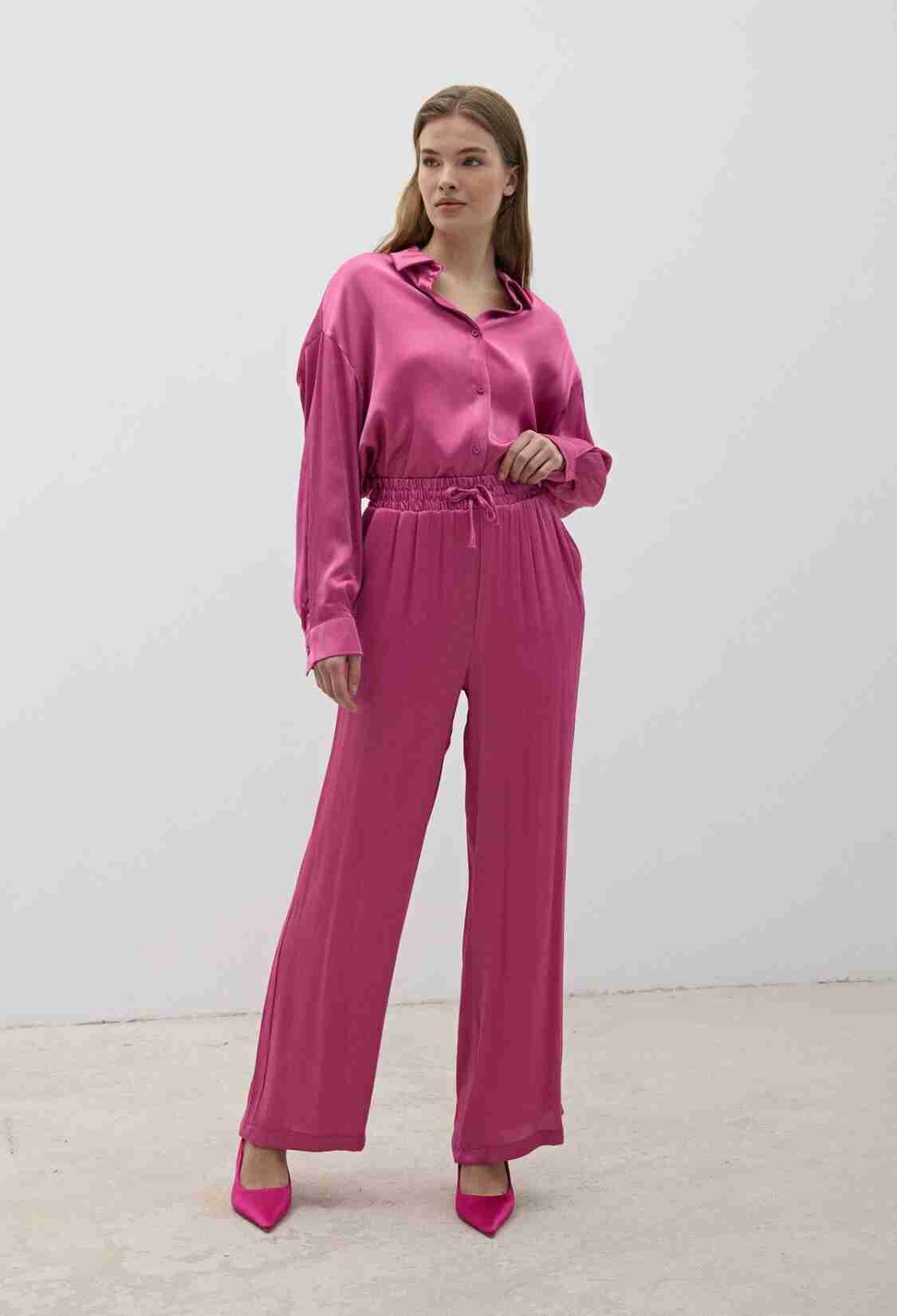 Women's Elastic Waist Satin Pants Dark - Brand: Levure - Women & Kids, Baby Clothes Wholesale - TheBS Women
