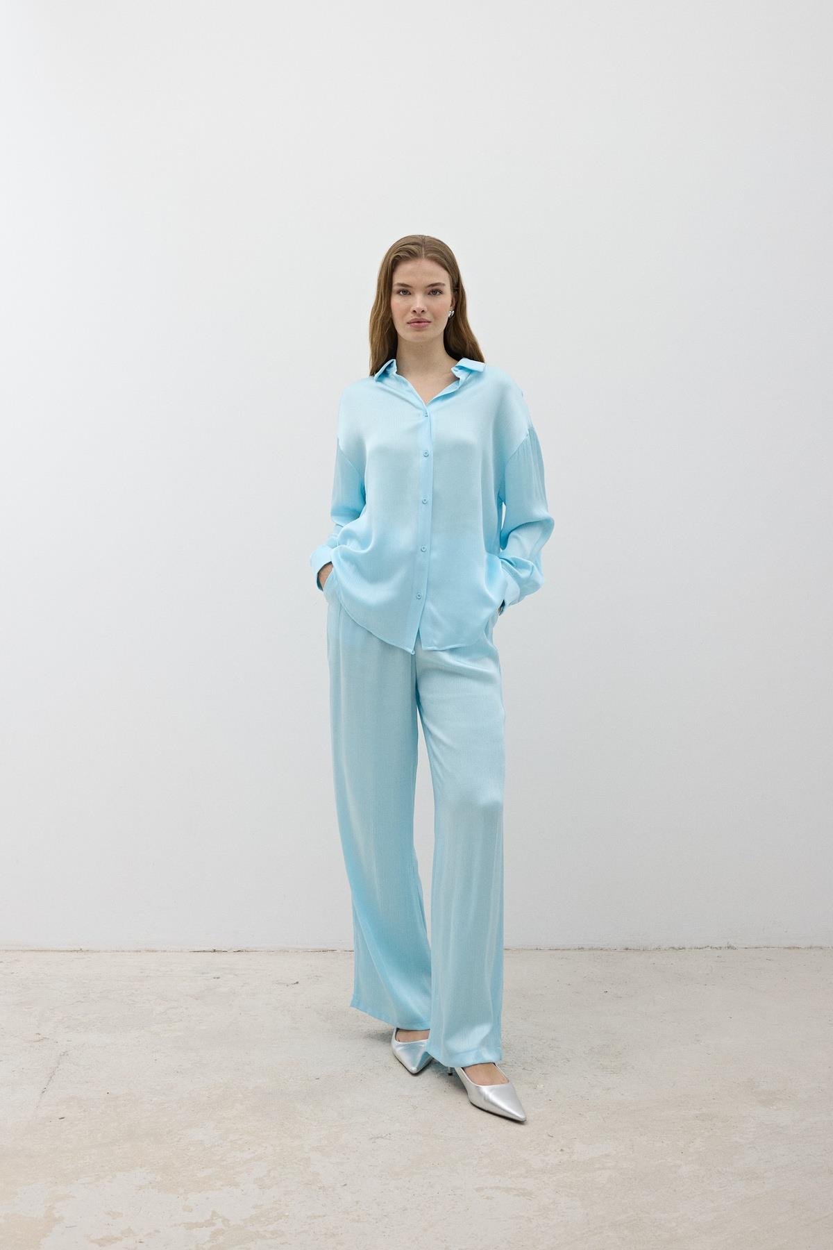 Women's Buttoned Oversize Satin Shirt Baby - Brand: Levure - Women & Kids, Baby Clothes Wholesale - TheBS Women