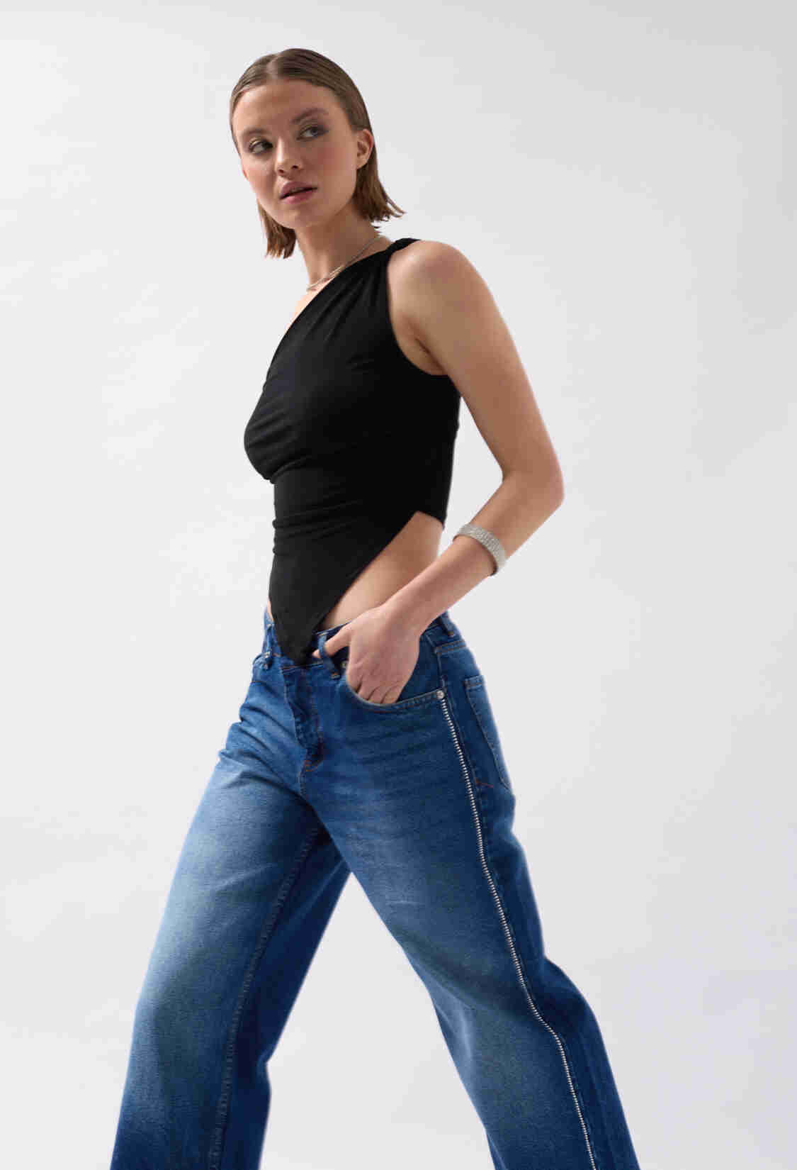 Stone Stripe Detailed Jean - Brand: Black Fashion - Women & Kids, Baby Clothes Wholesale - TheBS Women