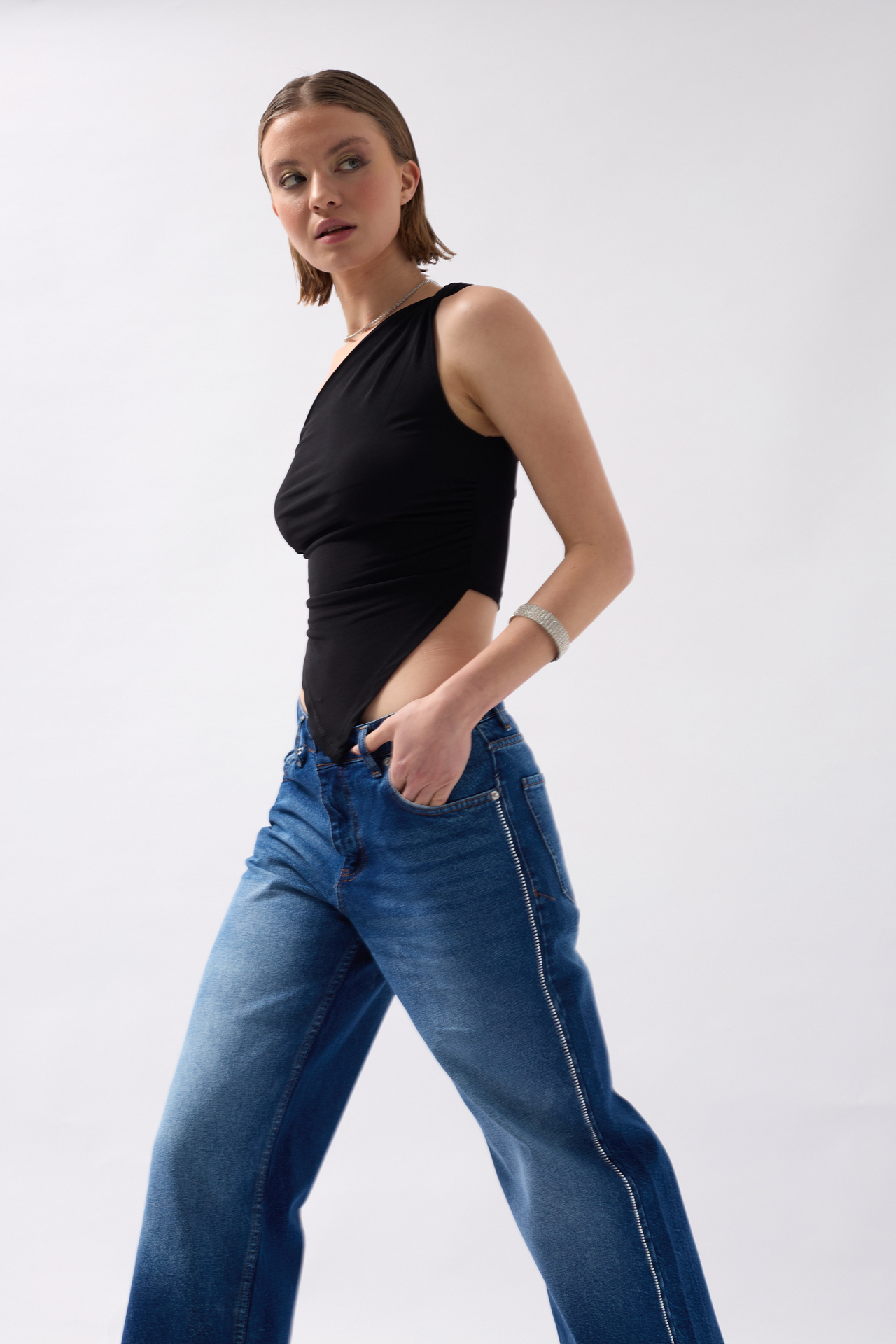 Stone Stripe Detailed Jean - Brand: Black Fashion - Women & Kids, Baby Clothes Wholesale - TheBS Women