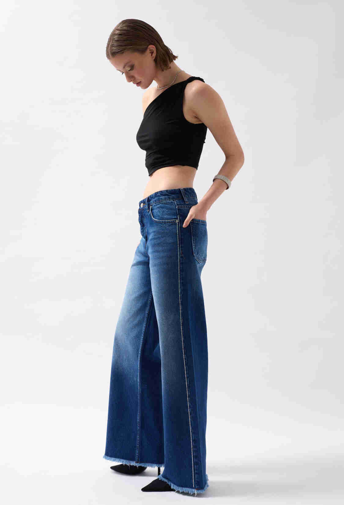 Stone Stripe Detailed Jean - Brand: Black Fashion - Women & Kids, Baby Clothes Wholesale - TheBS Women