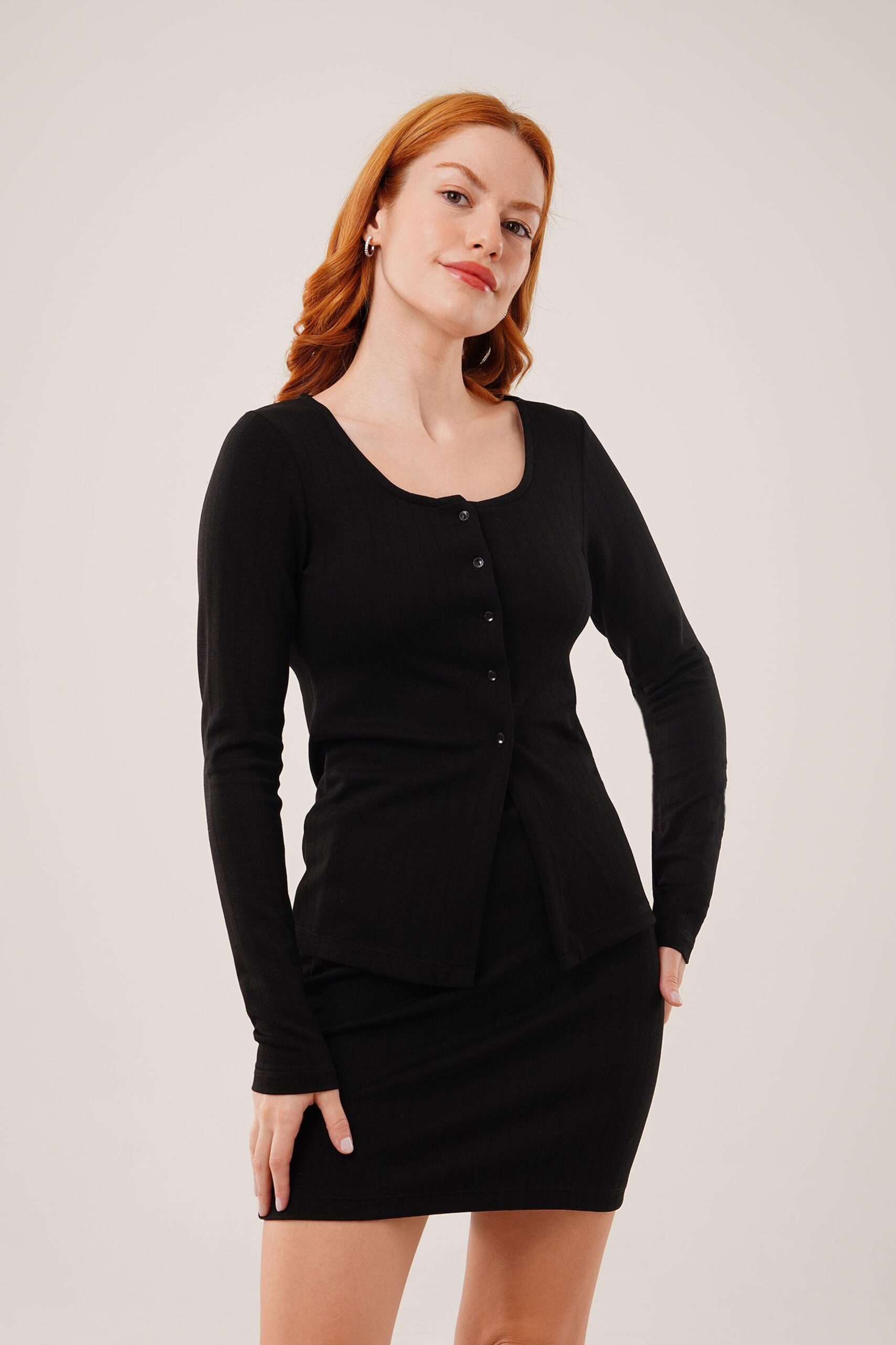 Striped Skirt Buttoned Blouse WholesaleSuit - Brand: Lustrin - Women & Kids, Baby Clothes Wholesale - TheBS Women