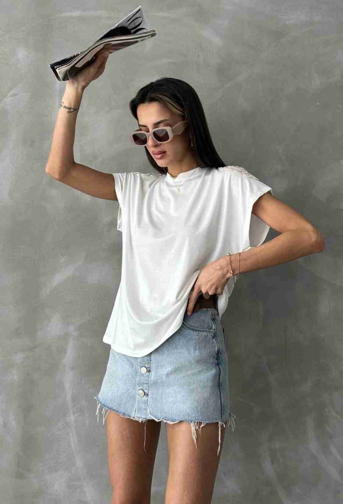 Lace Shoulder T-Shirt - Brand: Topshow - Women & Kids, Baby Clothes Wholesale - TheBS Women