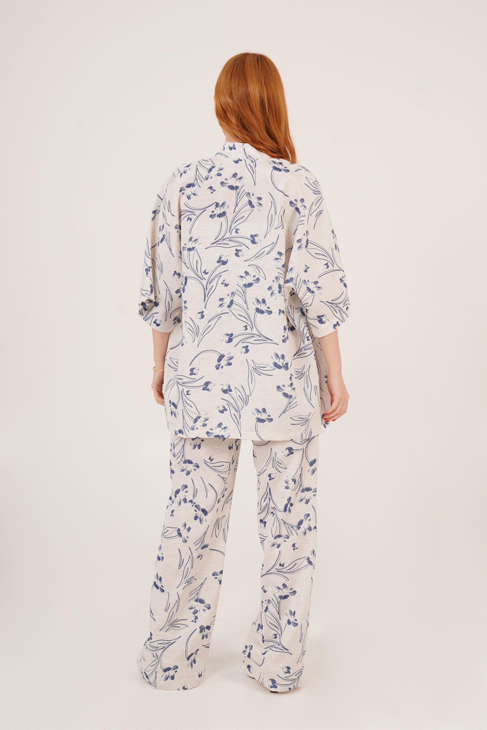 Wholesale Ecru Double Suit With Blue Floral Pattern – Brand: Lustrin – Women & Kids, Baby Clothes Wholesale – TheBS Women