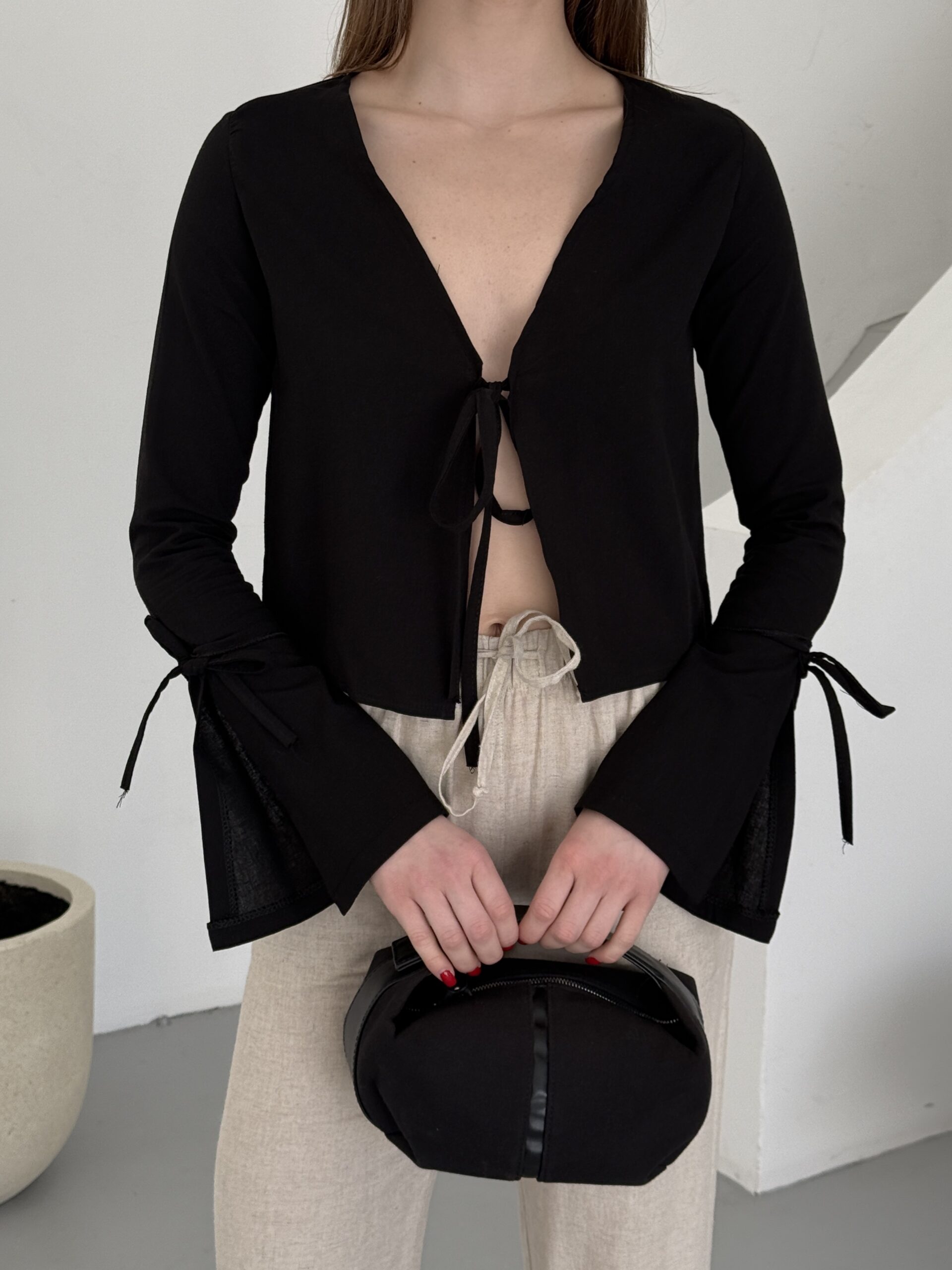 Linen Tie Shirt - Brand: My Fashion - Women & Kids, Baby Clothes Wholesale - TheBS Women