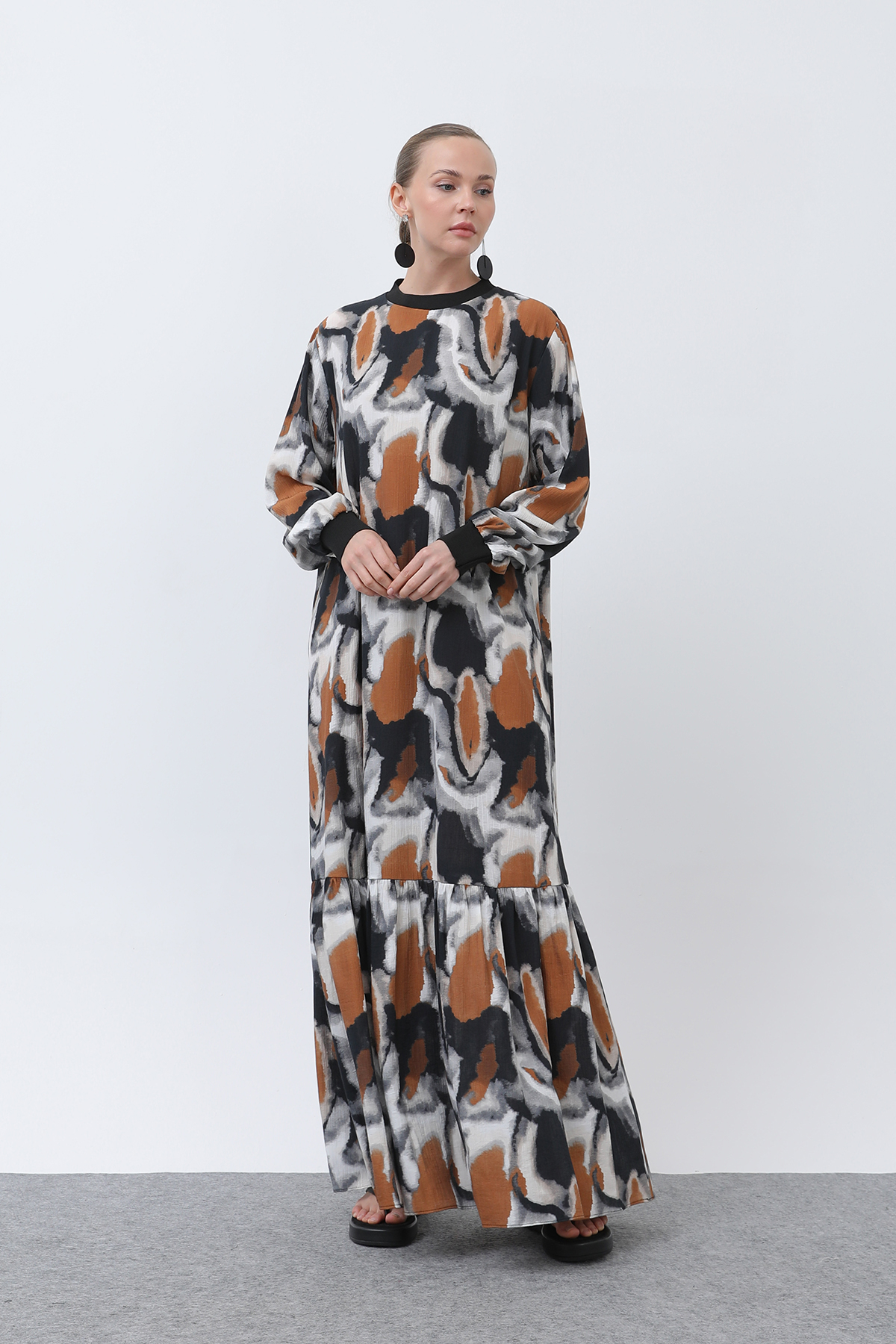 Women's Collar Ribbed Patterned Dress - Brand: Puane - Women & Kids, Baby Clothes Wholesale - TheBS Women