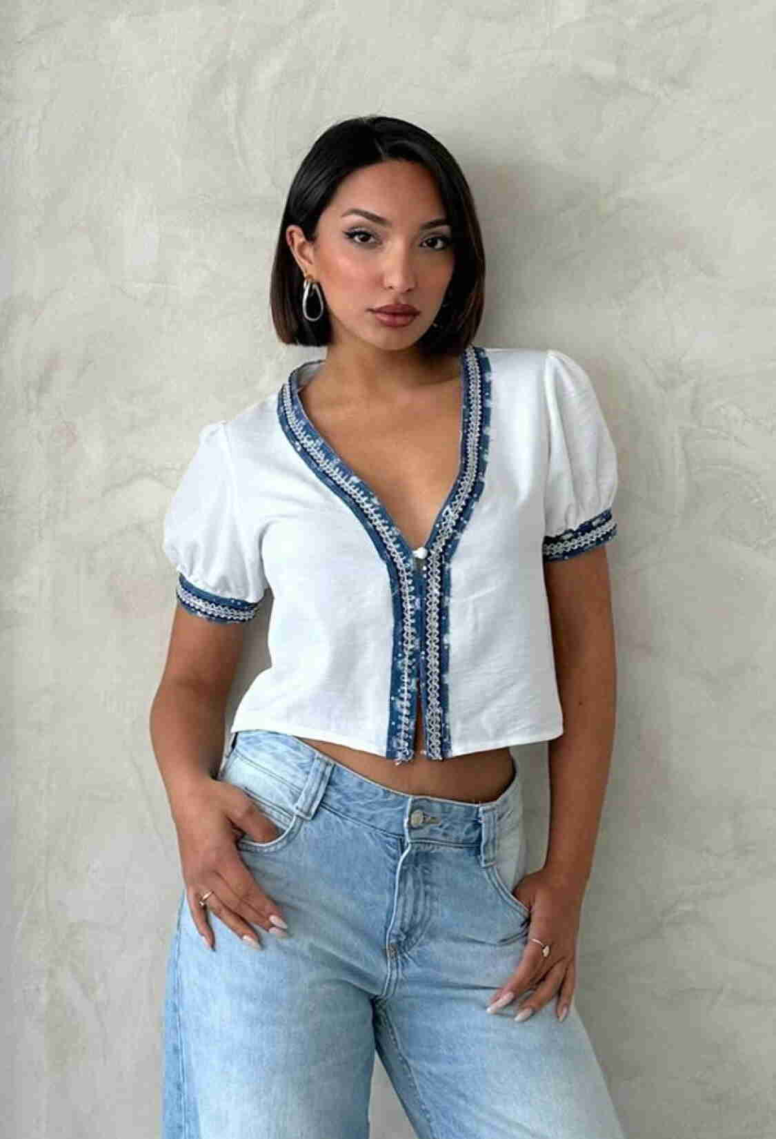 Denim Detailed Jacket - Brand: Topshow - Women & Kids, Baby Clothes Wholesale - TheBS Women