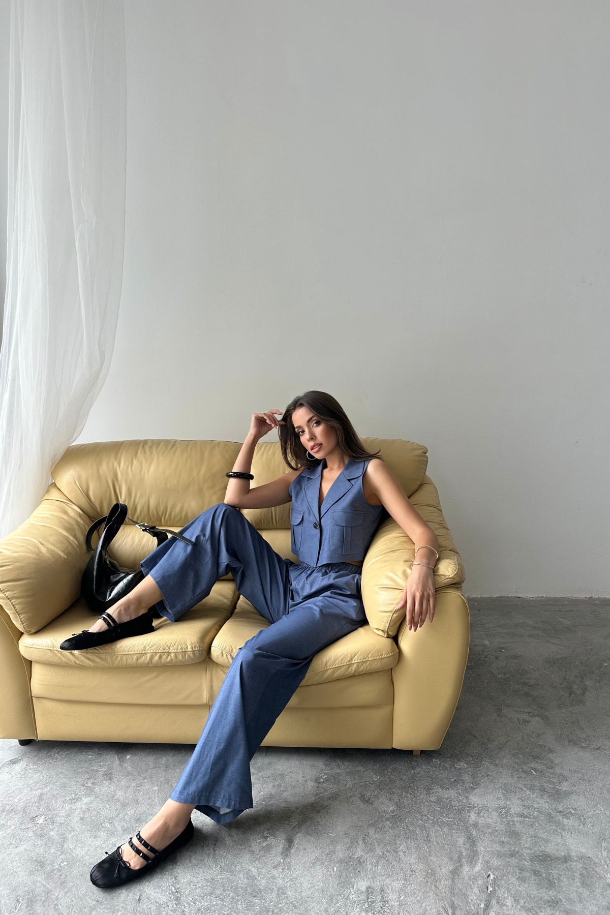 Tencel Crop Sleeveless Shirt - Pants Set - Brand: Ello - Women & Kids, Baby Clothes Wholesale - TheBS Women