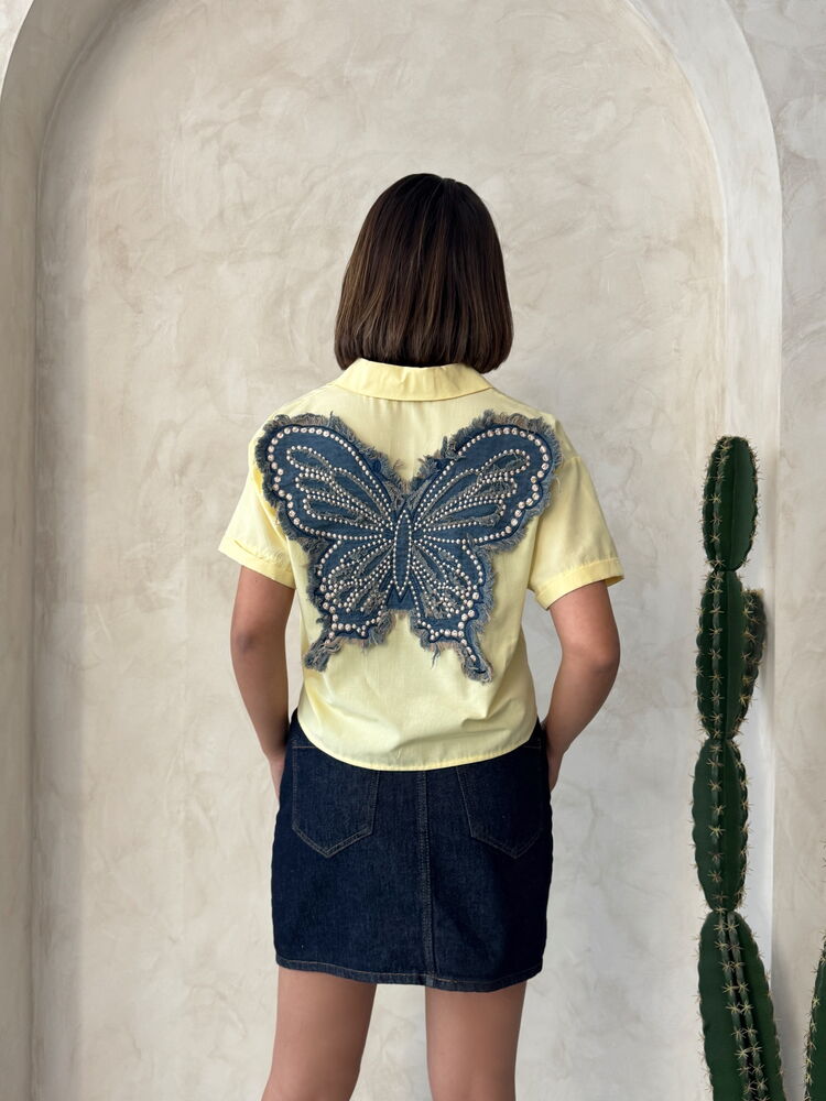 Butterfly Detailed Wholesale Shirt
