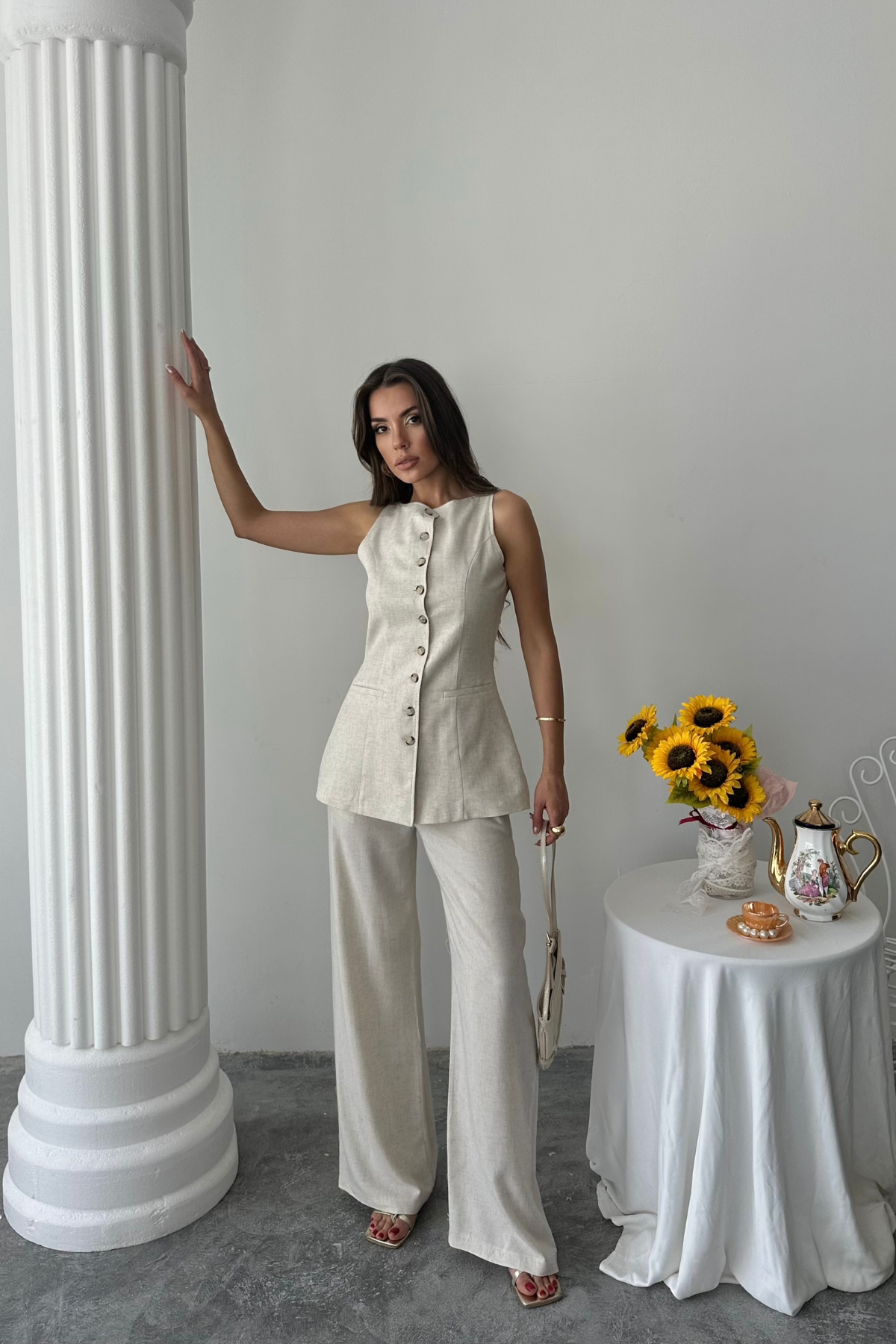 Linen Vest - Trousers Suit - Brand: Ello - Women & Kids, Baby Clothes Wholesale - TheBS Women