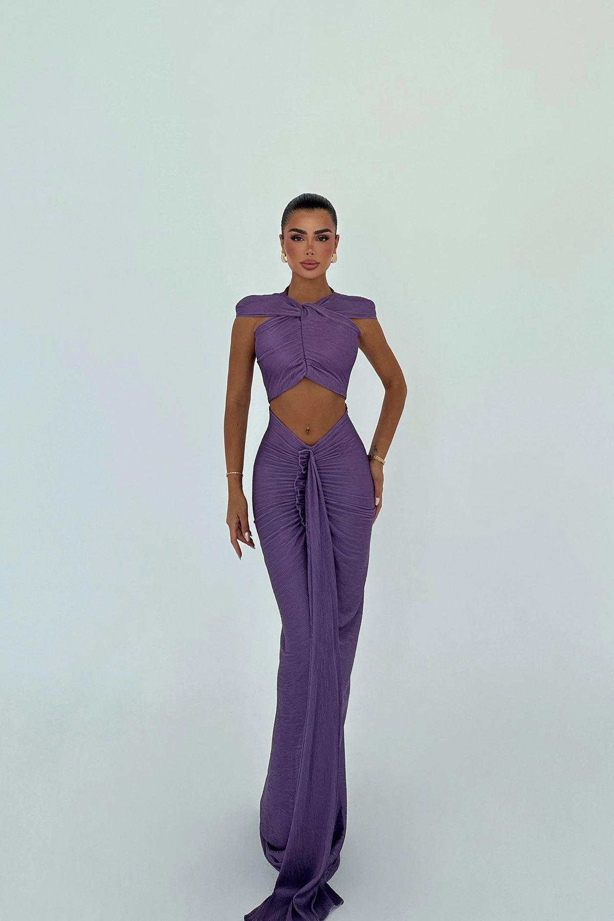 Off Shoulder Cut-Out Maxi Dress - Brand: EYYO ATELIER - Women & Kids, Baby Clothes Wholesale - TheBS Women