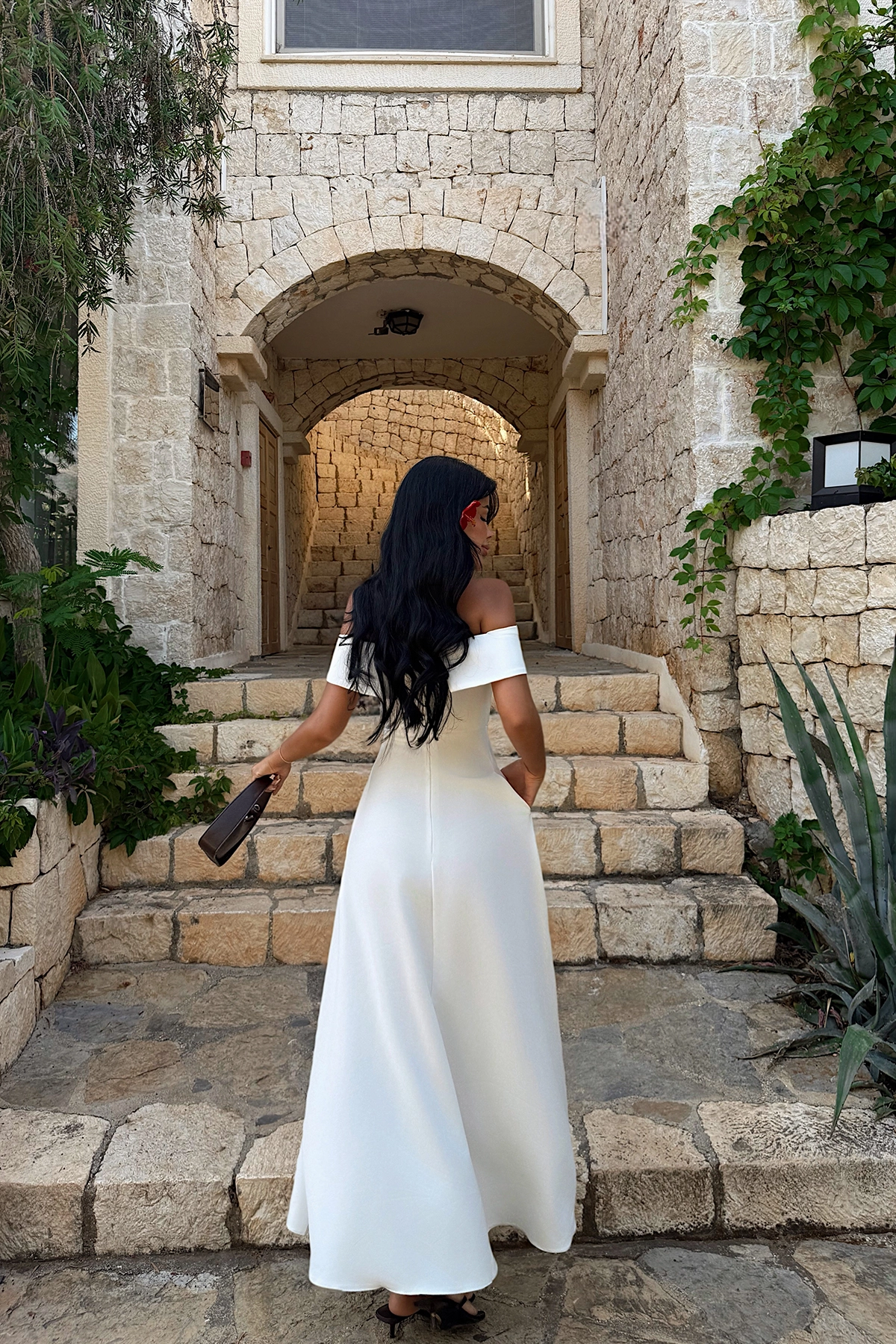 ElegantA-Line Maxi Dress With Off Shoulder Neck – Brand: EYYO ATELIER – Women & Kids, Baby Clothes Wholesale – TheBS Women