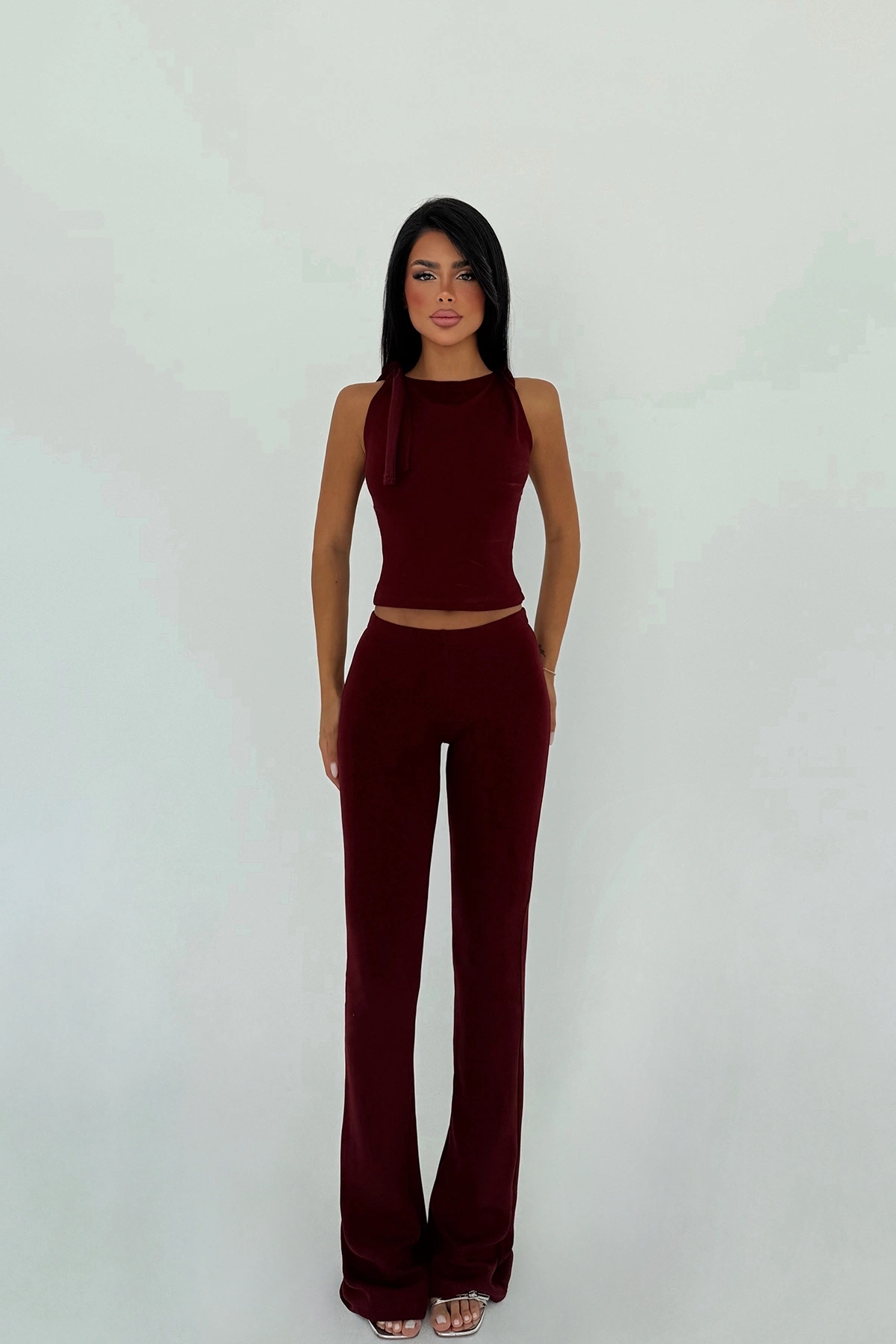 Claret Red Elegant Slim Fit Set - Brand: EYYO ATELIER - Women & Kids, Baby Clothes Wholesale - TheBS Women