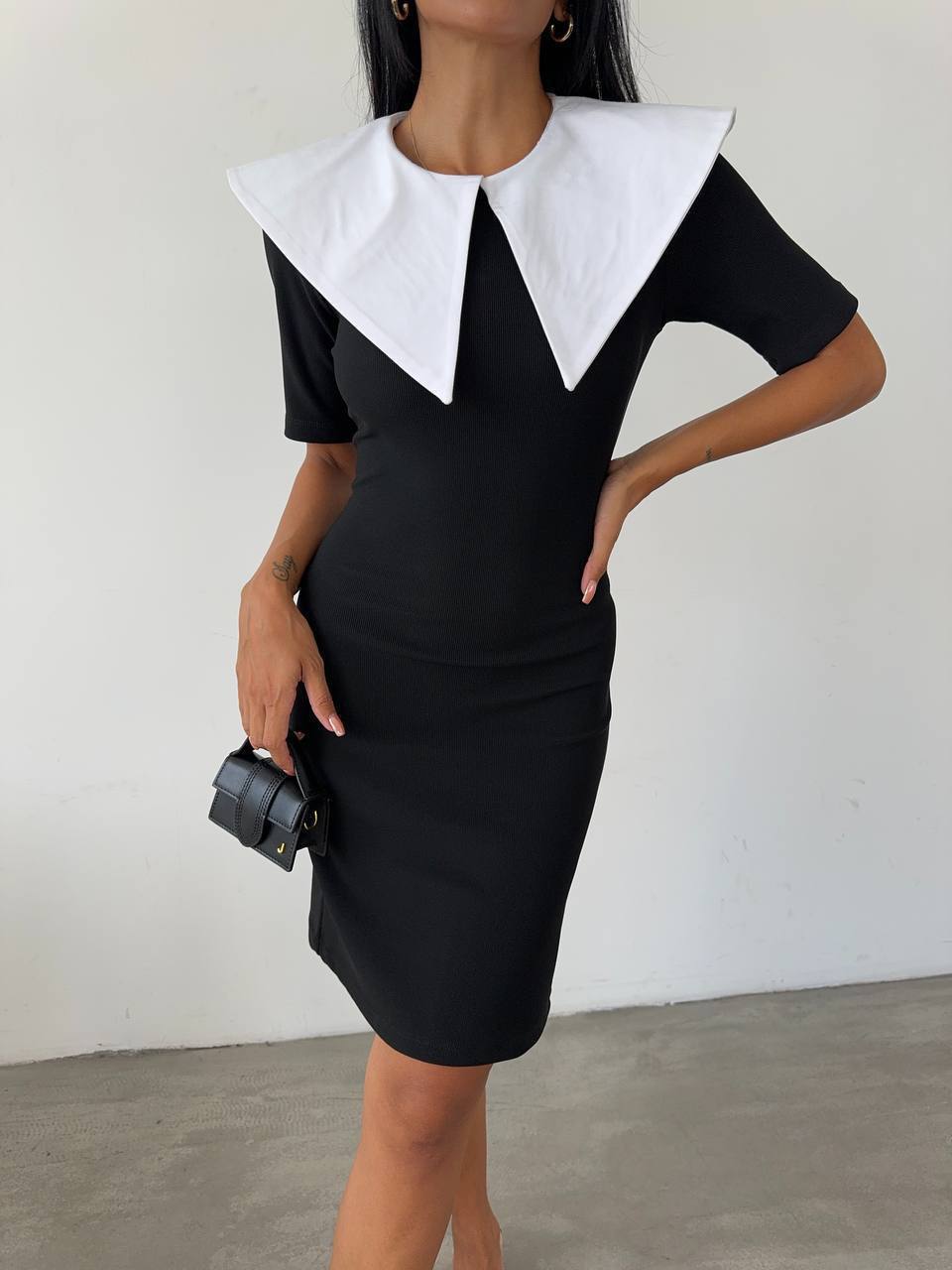 Black Sheath Dress With Half Sleeves And Round Neck - Brand: Fiori - Women & Kids, Baby Clothes Wholesale - TheBS Women