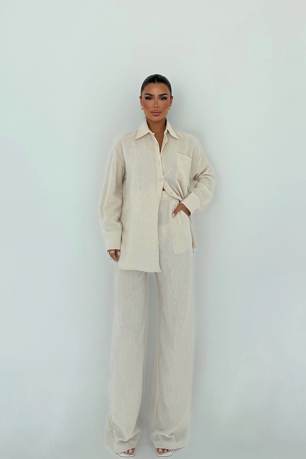 Beige Elegant Formal Suit - Brand: EYYO ATELIER - Women & Kids, Baby Clothes Wholesale - TheBS Women