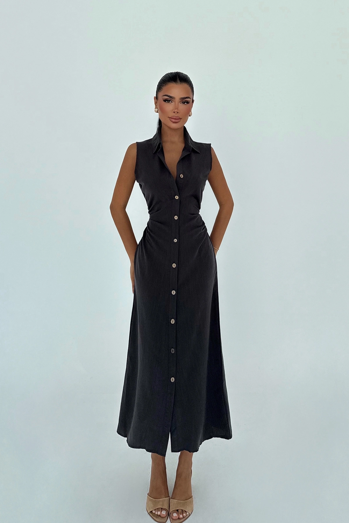 ElegantSleeveless Shirt Dress - Brand: EYYO ATELIER - Women & Kids, Baby Clothes Wholesale - TheBS Women