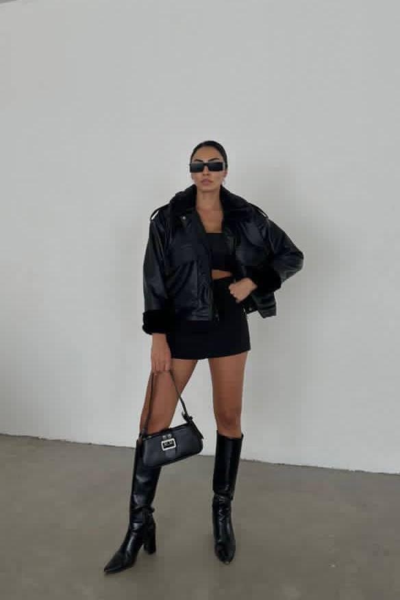 Bomber Jacket Oversized Crop Zip Up - Brand: My Jest Fashion - Women & Kids, Baby Clothes Wholesale - TheBS Women