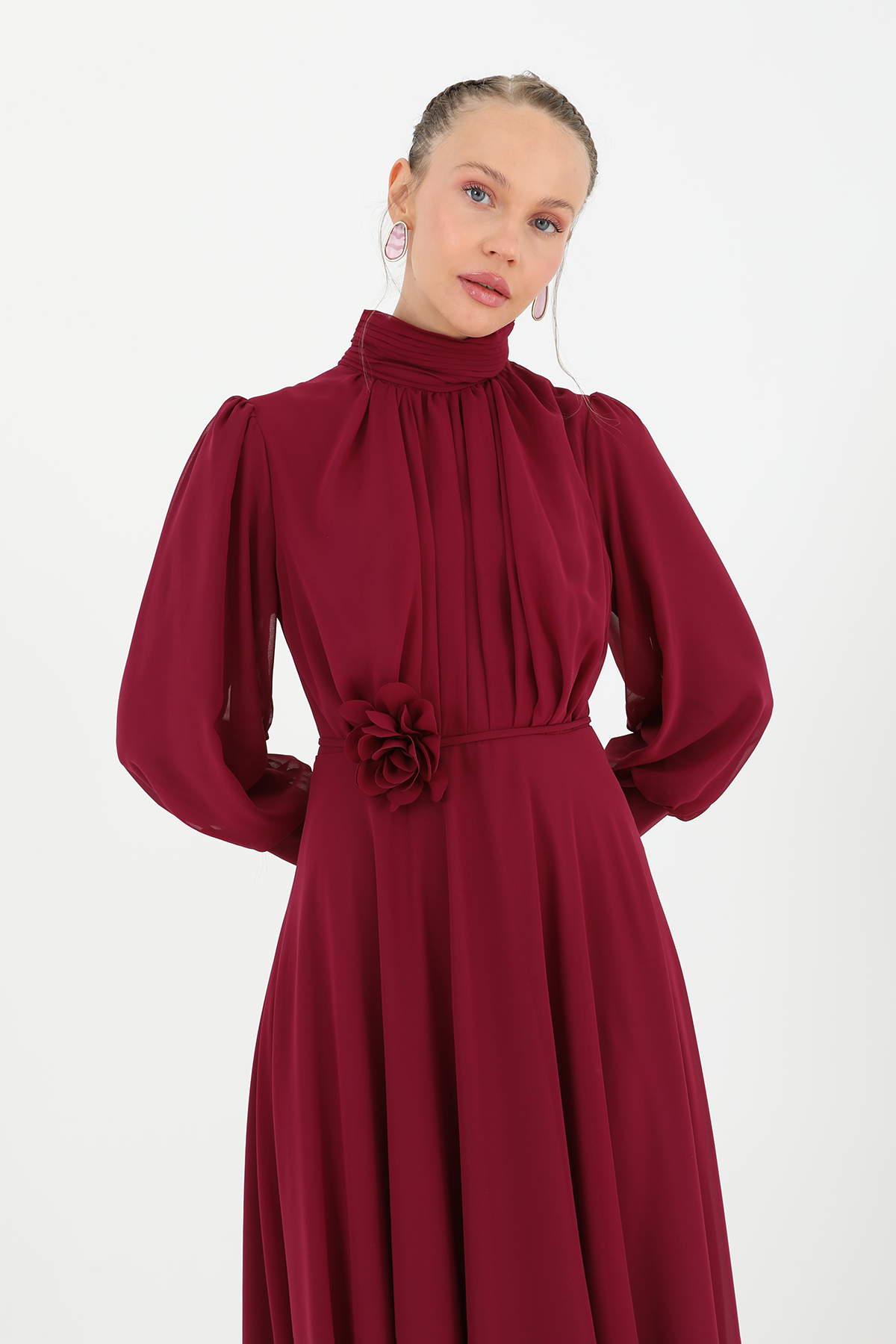 Claret Red Fit And Flare Dress – Brand: Puane – Women & Kids, Baby Clothes Wholesale – TheBS Women