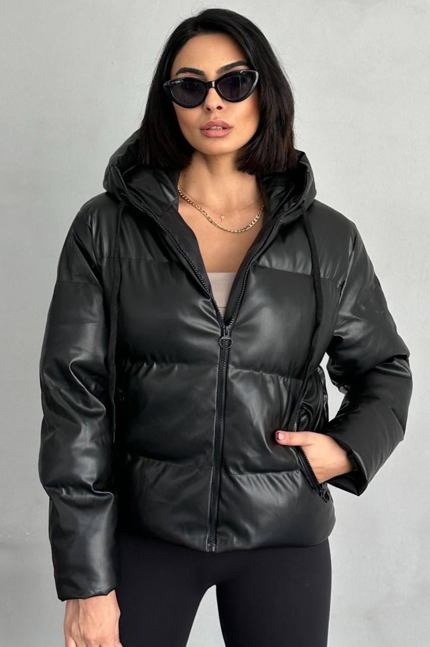 Black Puffer Jacket With Hooded Collar - Brand: My Jest Fashion - Women & Kids, Baby Clothes Wholesale - TheBS Women