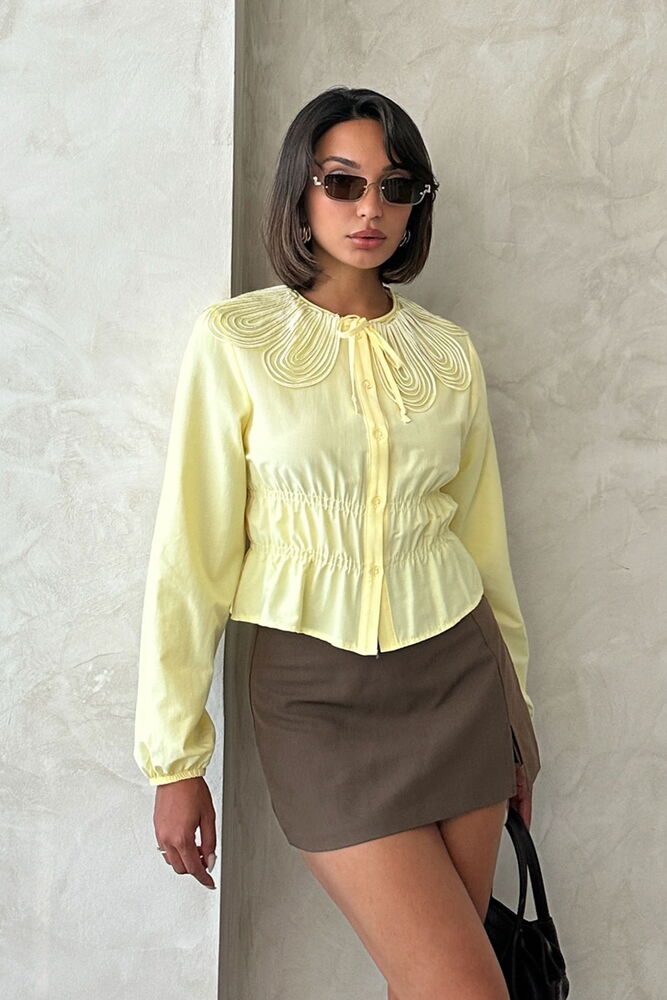 Fitted Casual Blouse With Long Straight Sleeves - Brand: Topshow - Women & Kids, Baby Clothes Wholesale - TheBS Women