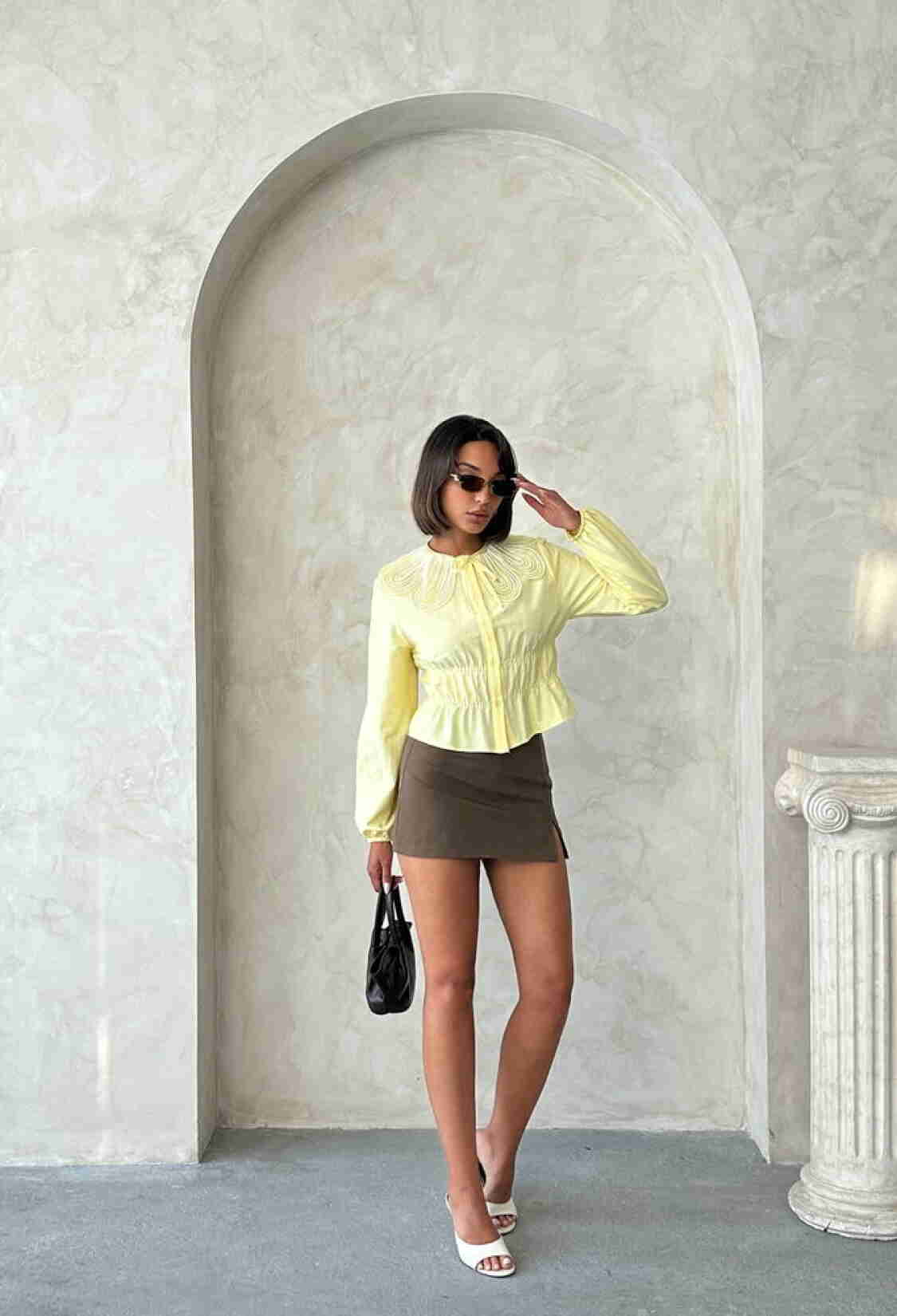 Fitted Casual Blouse With Long Straight Sleeves - Brand: Topshow - Women & Kids, Baby Clothes Wholesale - TheBS Women