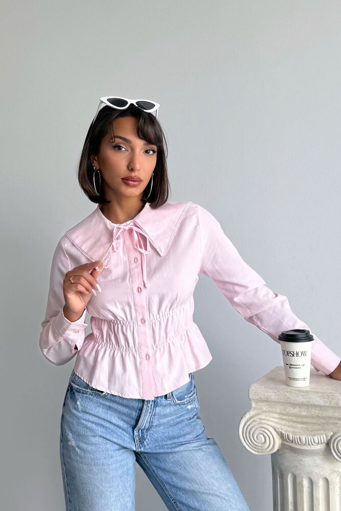 Blouse Elegant Fitted Round Neck Long Sleeve - Brand: Topshow - Women & Kids, Baby Clothes Wholesale - TheBS Women