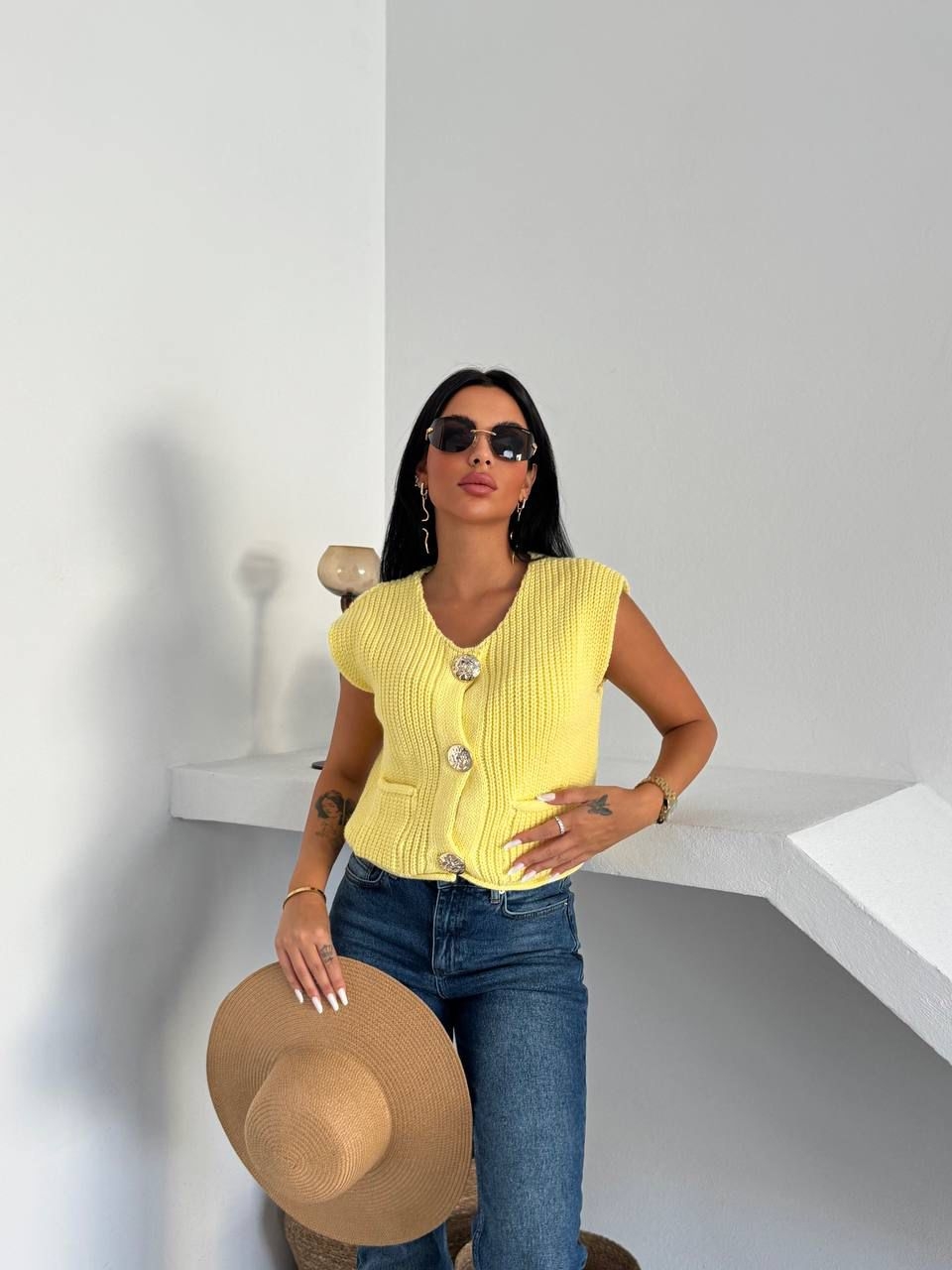 Sleeveless Casual Cardigan With Flap Pockets - Brand: My Jest Fashion - Women & Kids, Baby Clothes Wholesale - TheBS Women