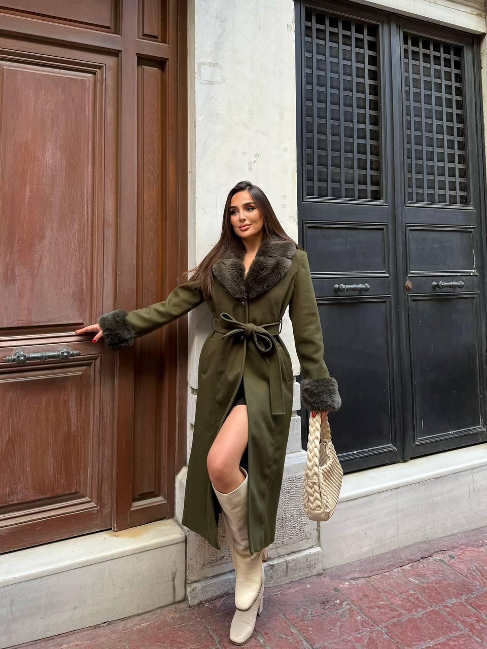 Green Elegant Single-Breasted Coat With Notched Collar - Brand: My Jest Fashion - Women & Kids, Baby Clothes Wholesale - TheBS Women