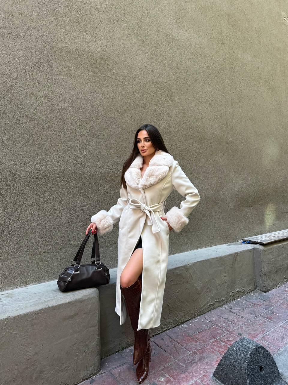 White Elegant Wrapover Fur Coat – Brand: My Jest Fashion – Women & Kids, Baby Clothes Wholesale – TheBS Women