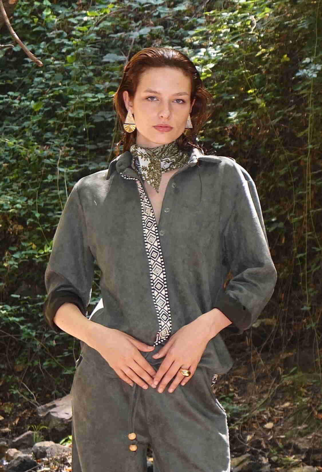 Grey Casual Boho Ethnic Elegant Shirt - Brand: Topshow - Women & Kids, Baby Clothes Wholesale - TheBS Women