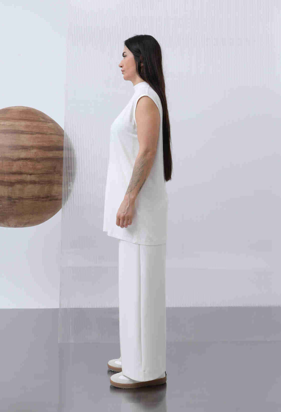 White Blouse With High Neck And Cap Sleeves - Brand: Puane - Women & Kids, Baby Clothes Wholesale - TheBS Women