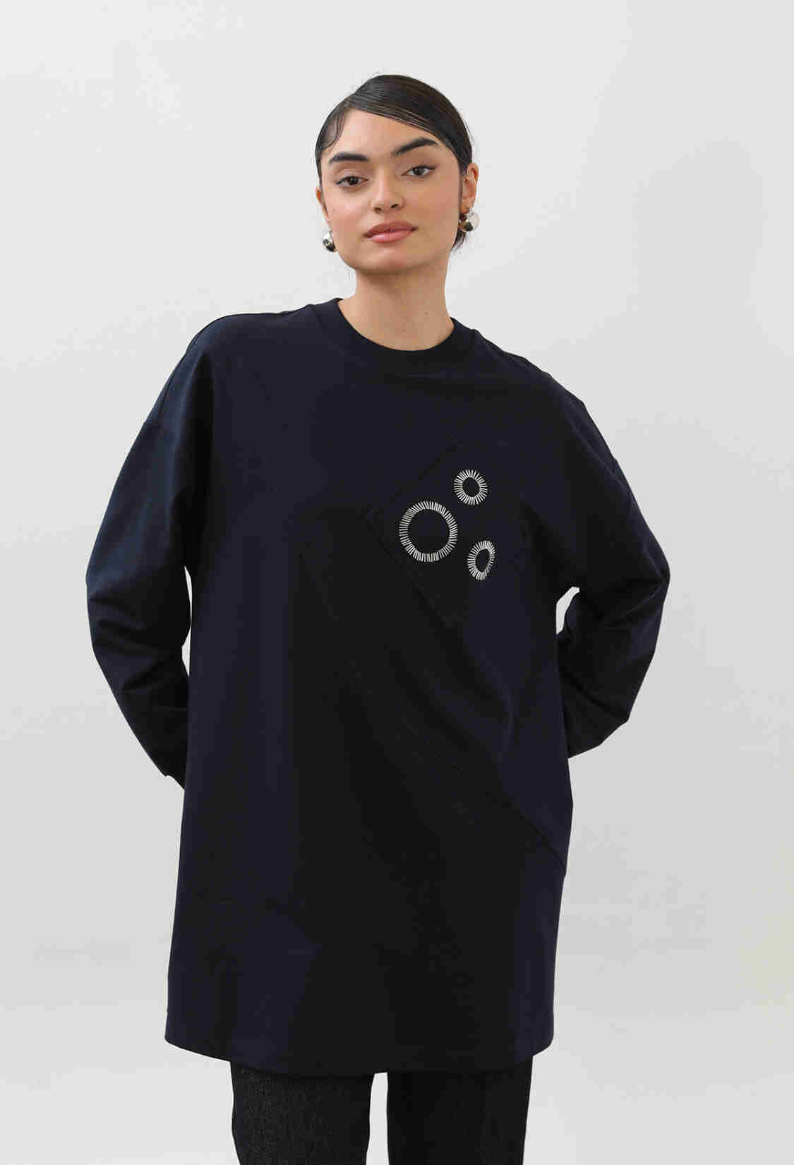 NavyOversized Fit Casual Tunic - Brand: Puane - Women & Kids, Baby Clothes Wholesale - TheBS Women