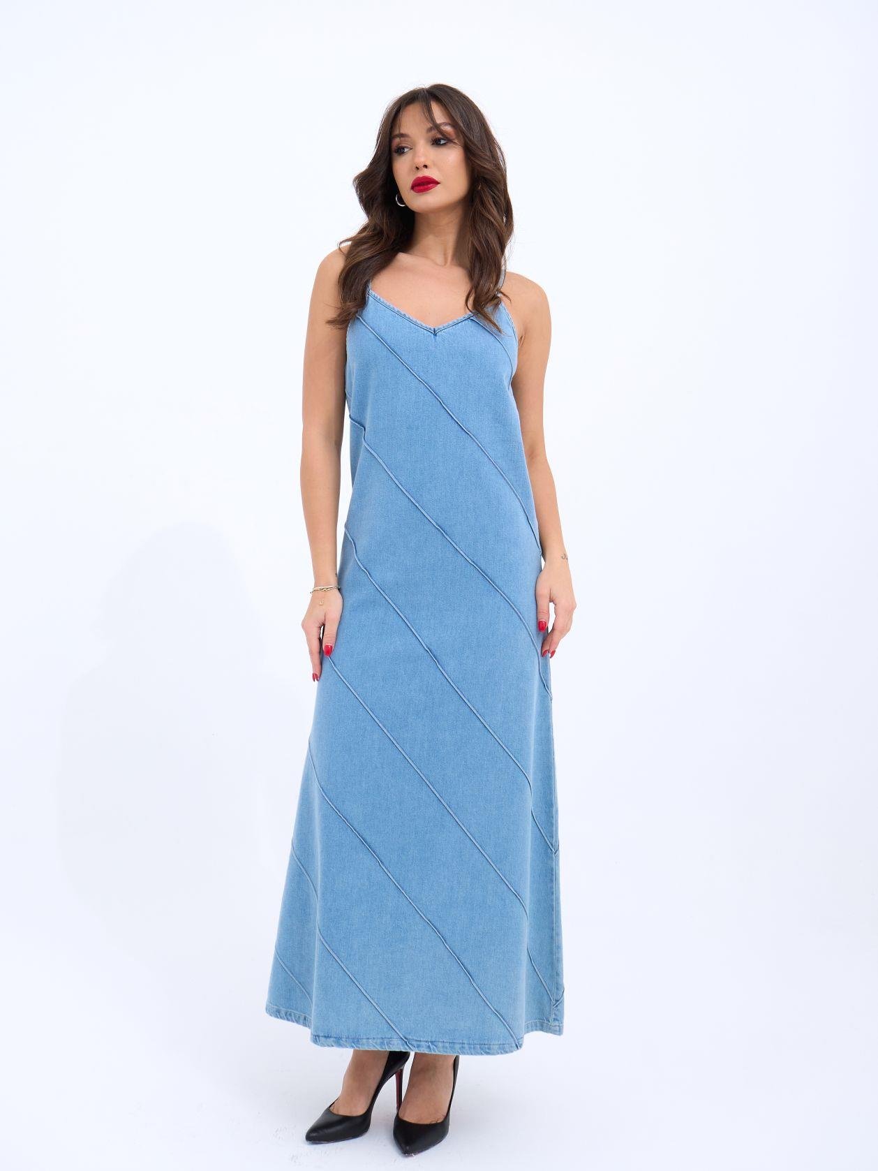 Denim Dress - Blue - Brand: Fame - Women & Kids, Baby Clothes Wholesale - TheBS Women