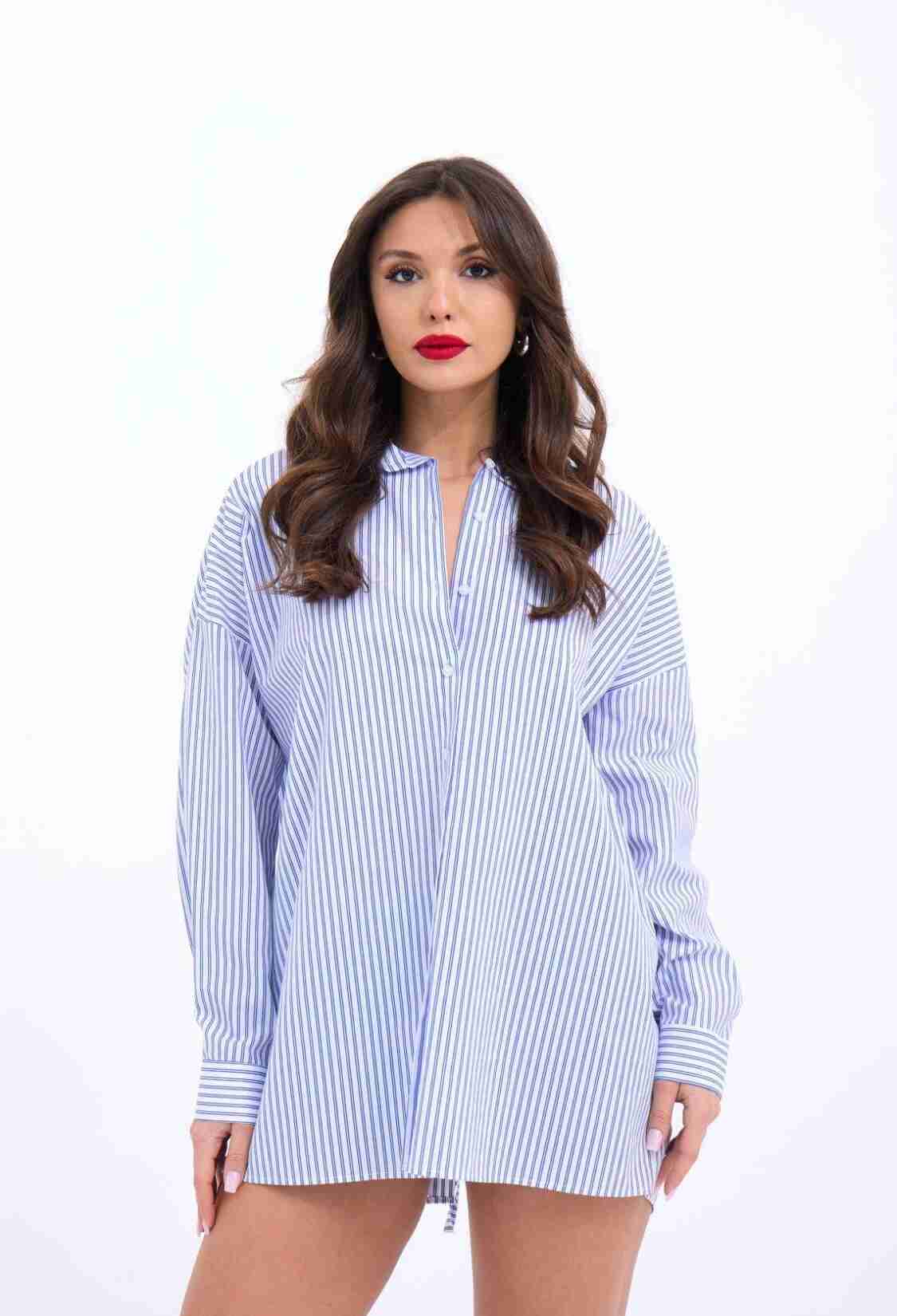 Striped Shirt - White & - Brand: Fame - Women & Kids, Baby Clothes Wholesale - TheBS Women