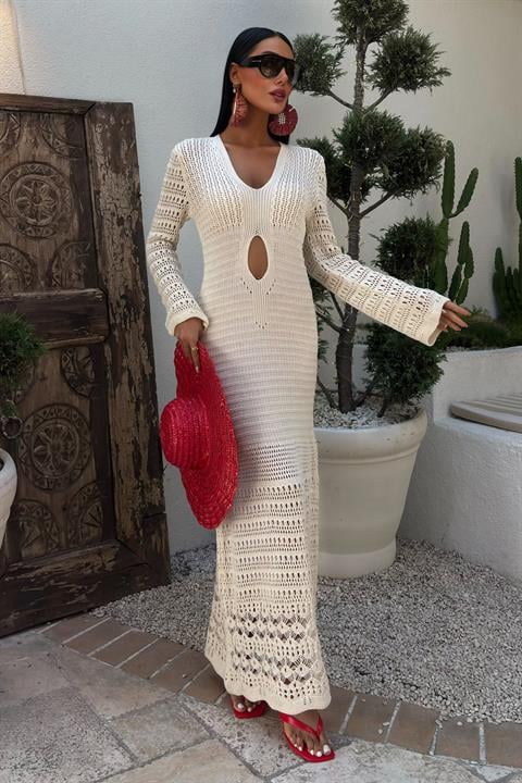 Belly Neckline Openwork Dress - Brand: Sobe Istanbul - Women & Kids, Baby Clothes Wholesale - TheBS Women