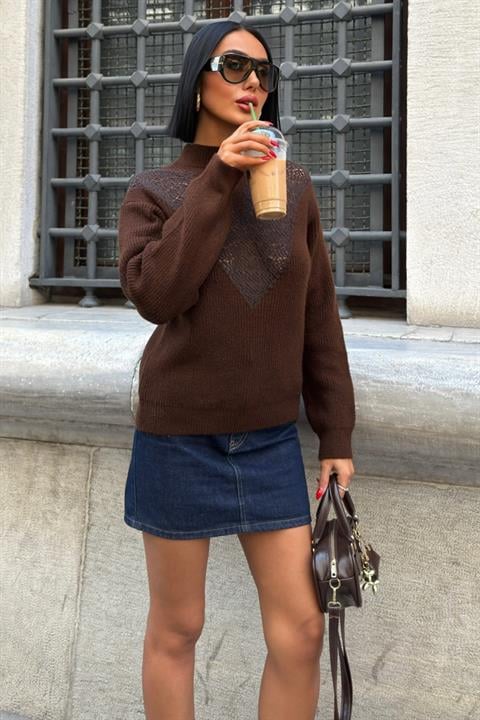 Sweater With High Neck And Regular Fit – Brand: Sobe Istanbul – Women & Kids, Baby Clothes Wholesale – TheBS Women