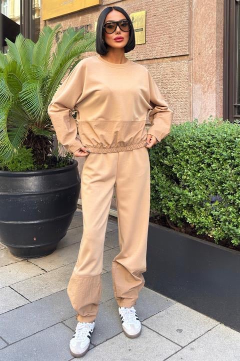 Beige Sport Casual Jogger Set - Brand: Sobe Istanbul - Women & Kids, Baby Clothes Wholesale - TheBS Women